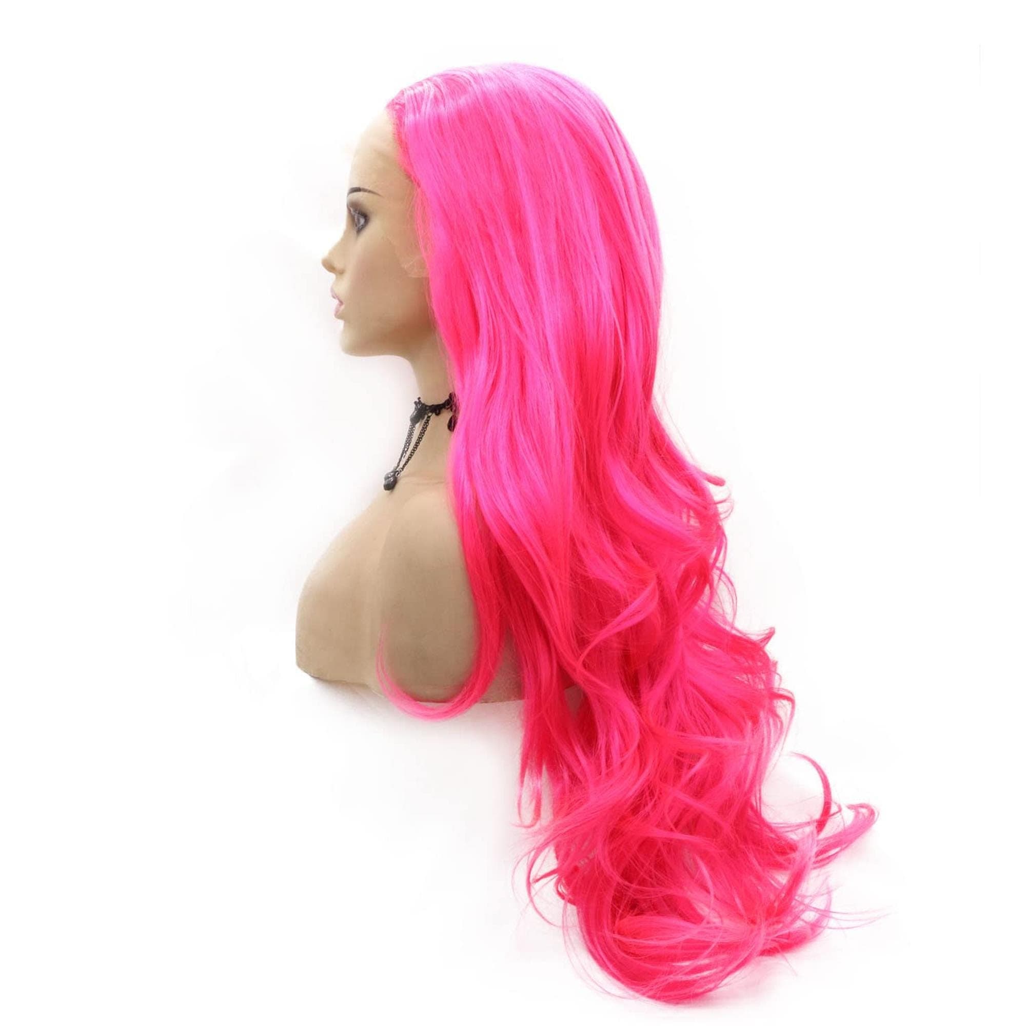 Wavy Hot Pink Beauty Wavy Lace Front Wig - Thumbnail 15