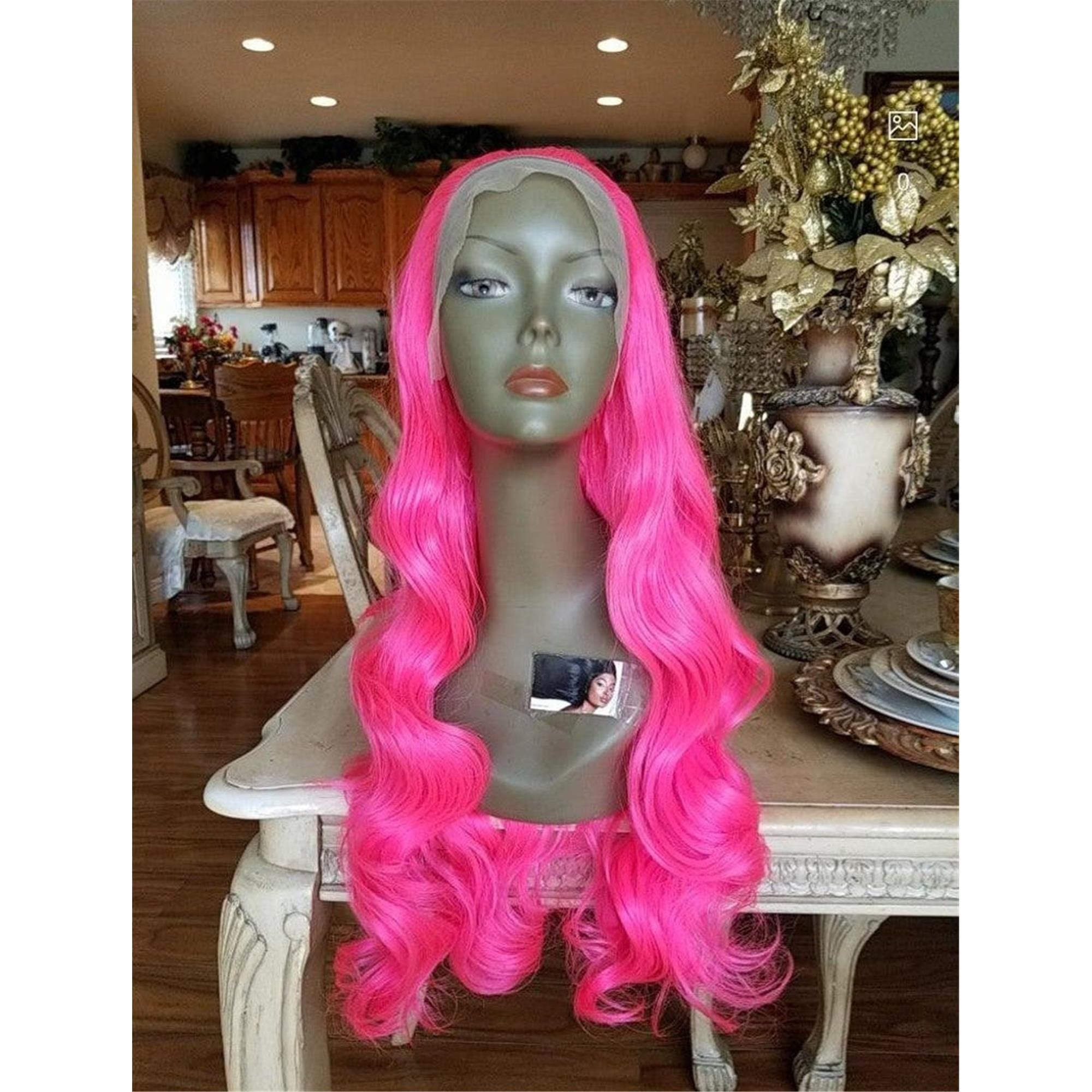 Wavy Hot Pink Beauty Wavy Lace Front Wig - Thumbnail 4