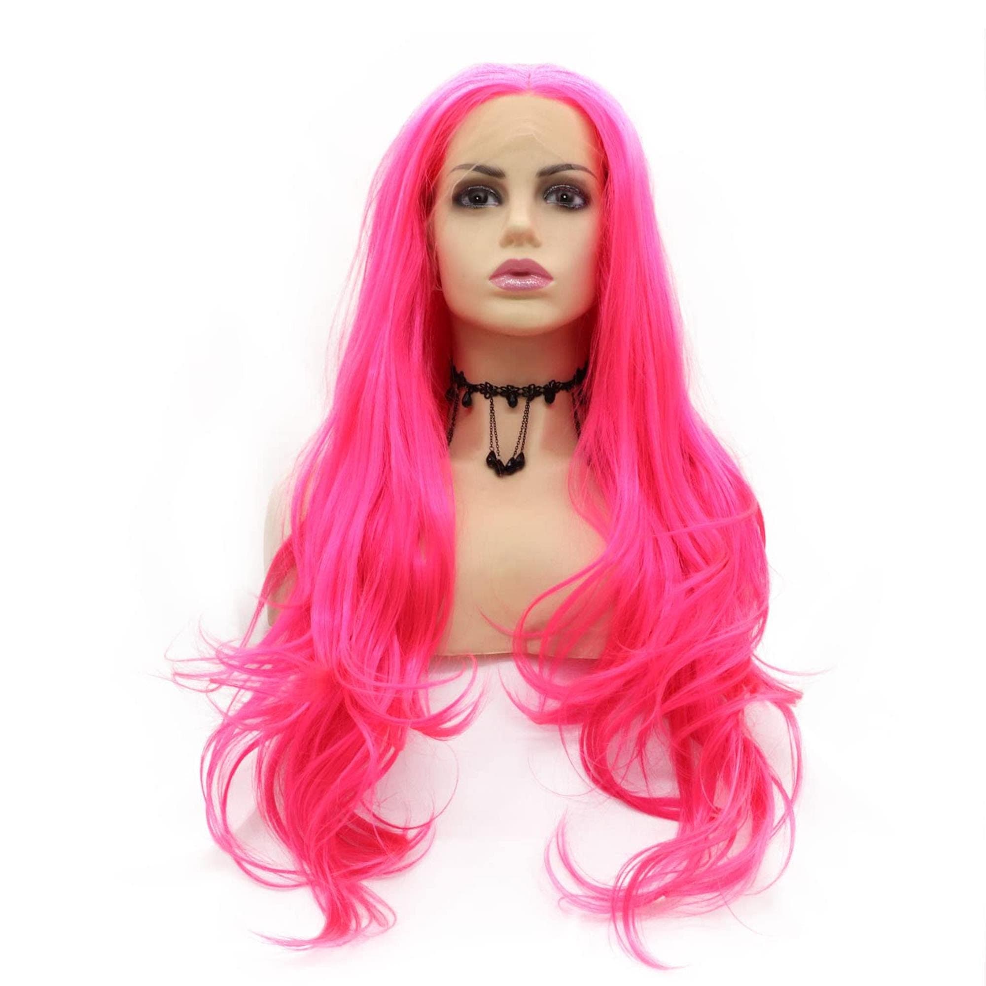 Wavy Hot Pink Beauty Wavy Lace Front Wig - Thumbnail 14