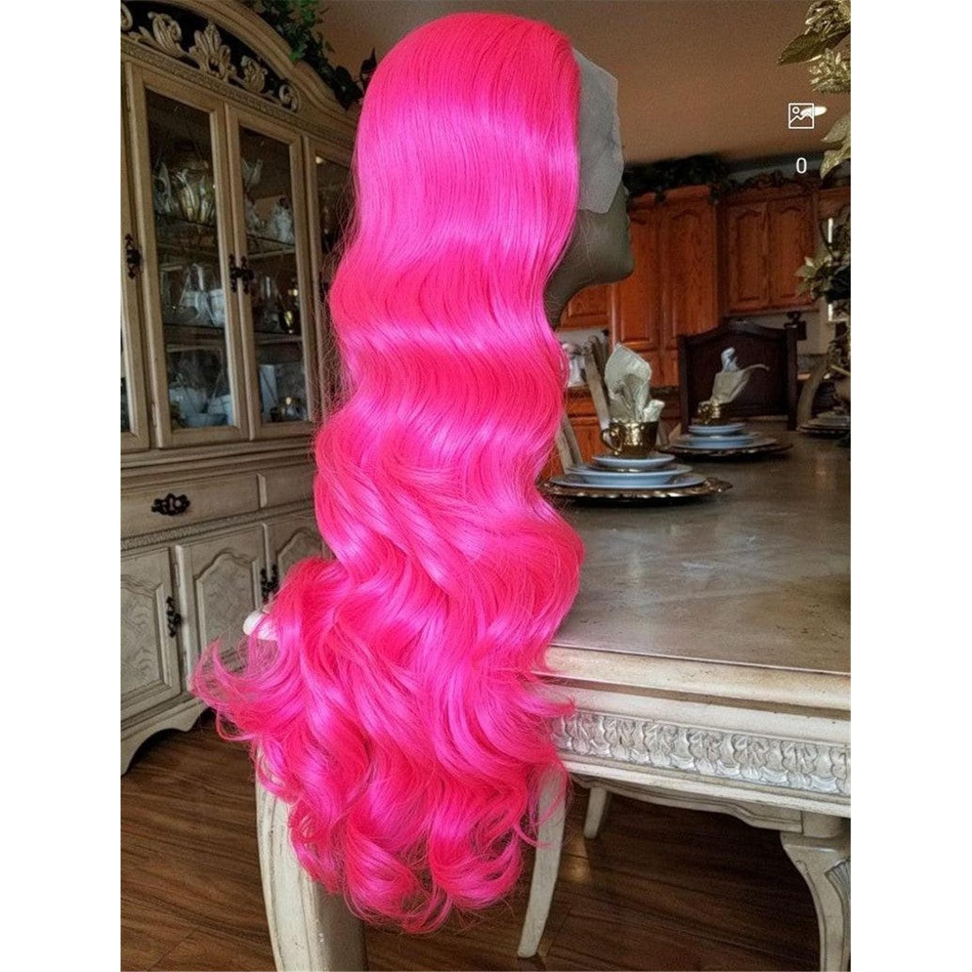 Wavy Hot Pink Beauty Wavy Lace Front Wig - Thumbnail 7
