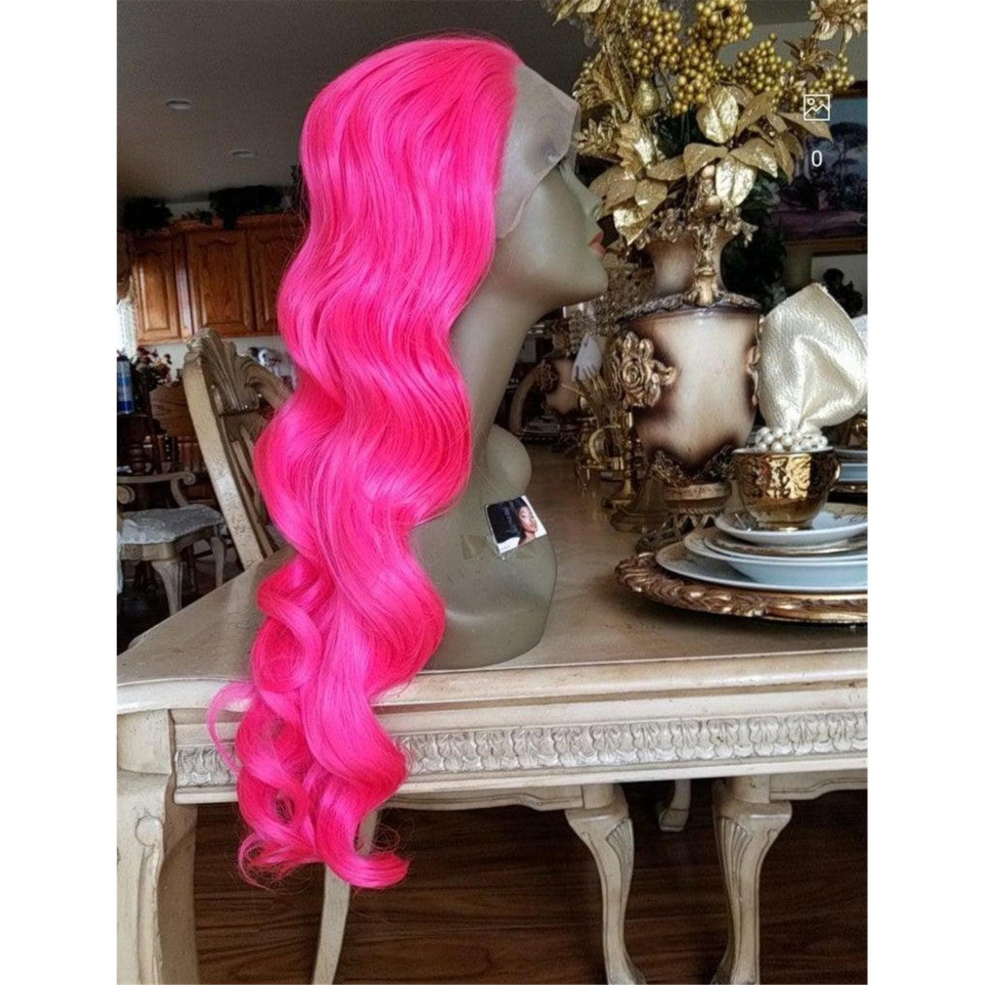 Wavy Hot Pink Beauty Wavy Lace Front Wig - Thumbnail 5