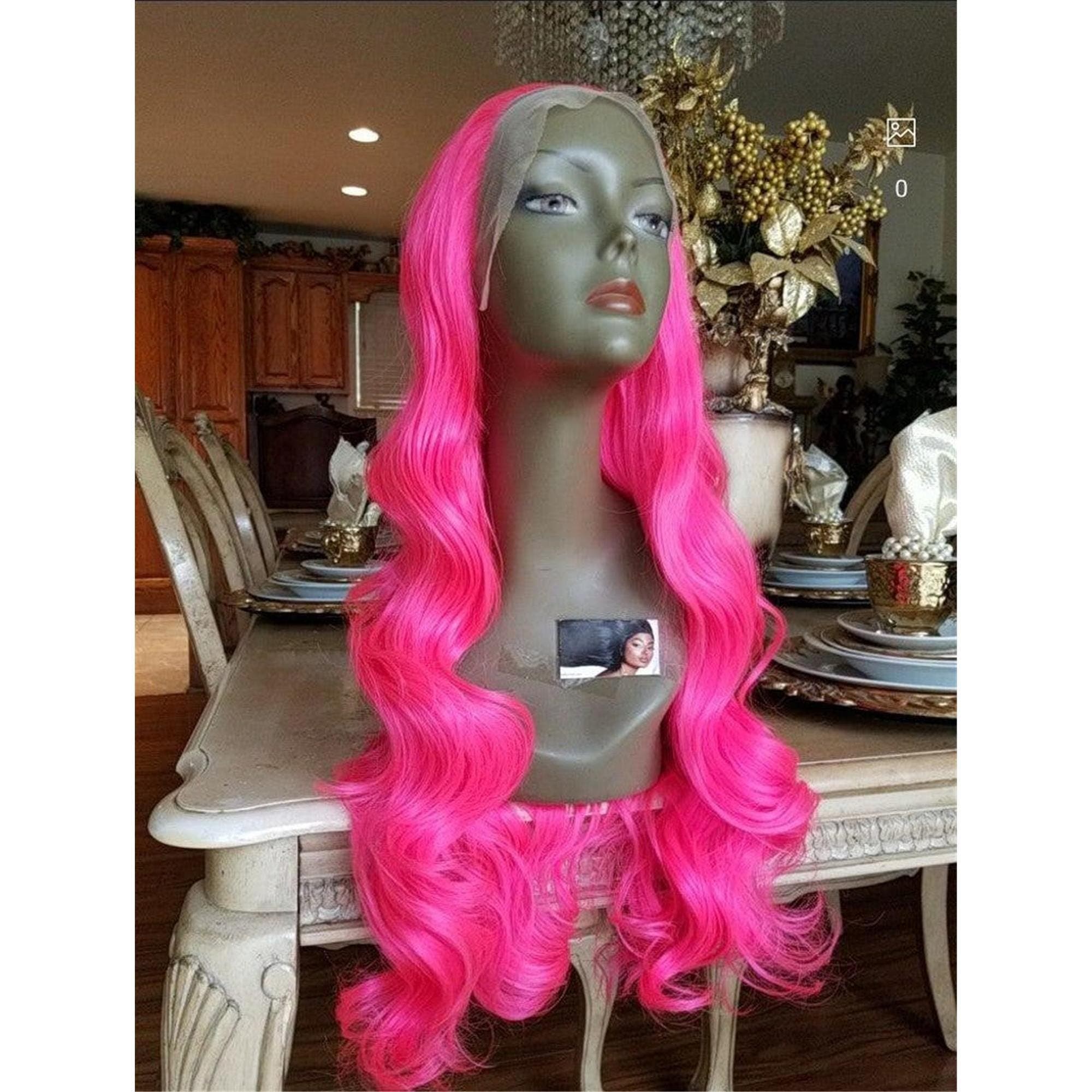 Wavy Hot Pink Beauty Wavy Lace Front Wig - Thumbnail 8