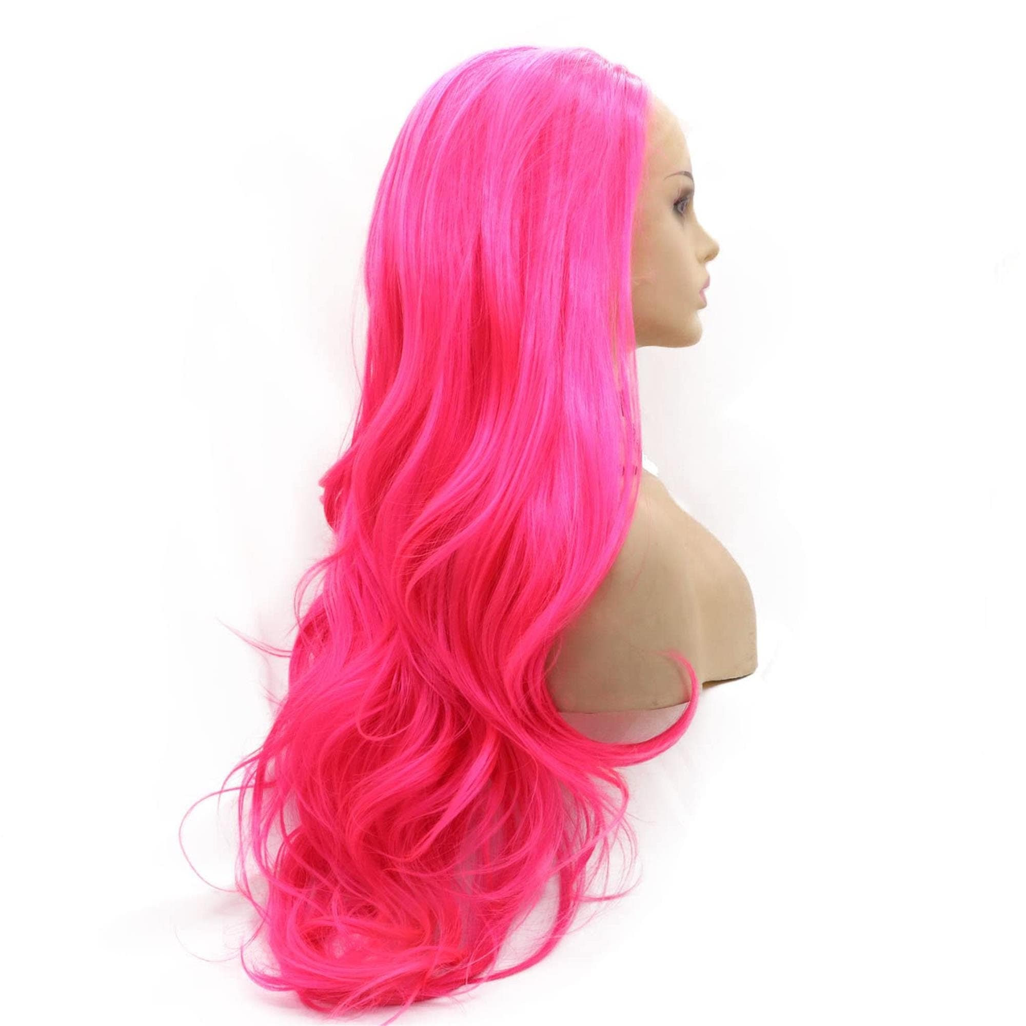 Wavy Hot Pink Beauty Wavy Lace Front Wig - Thumbnail 17