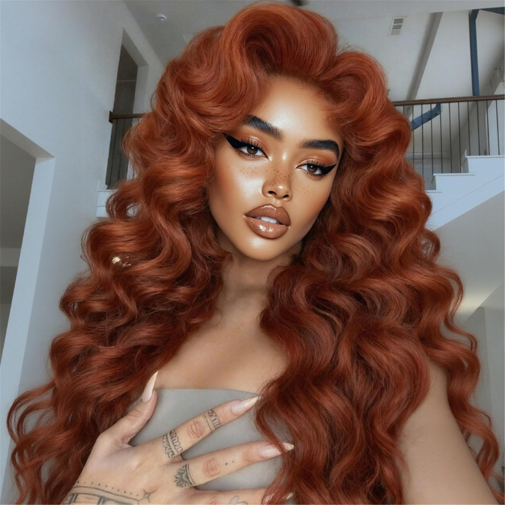 Dark Copper Beauty Lace Front Wig