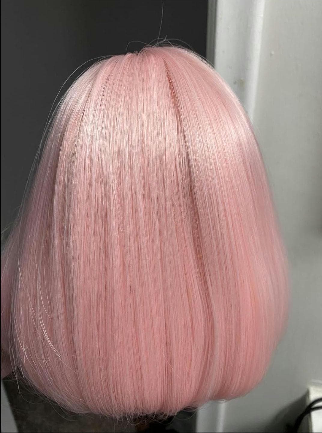 Pink Ombre Bob Wig With Bangs Heat Resistant Wigs Natural Looking For Women Daily Party And Cosplay - Thumbnail 2