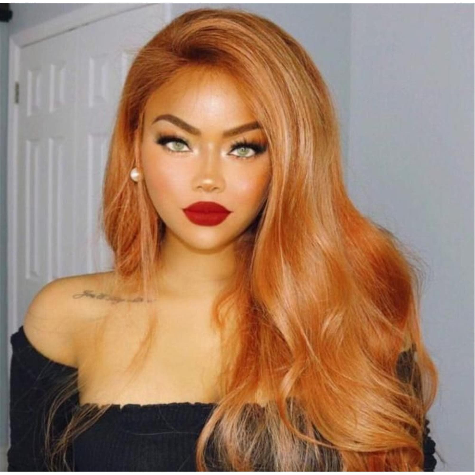 Orange Copper Loose Wave Lace Front Wig