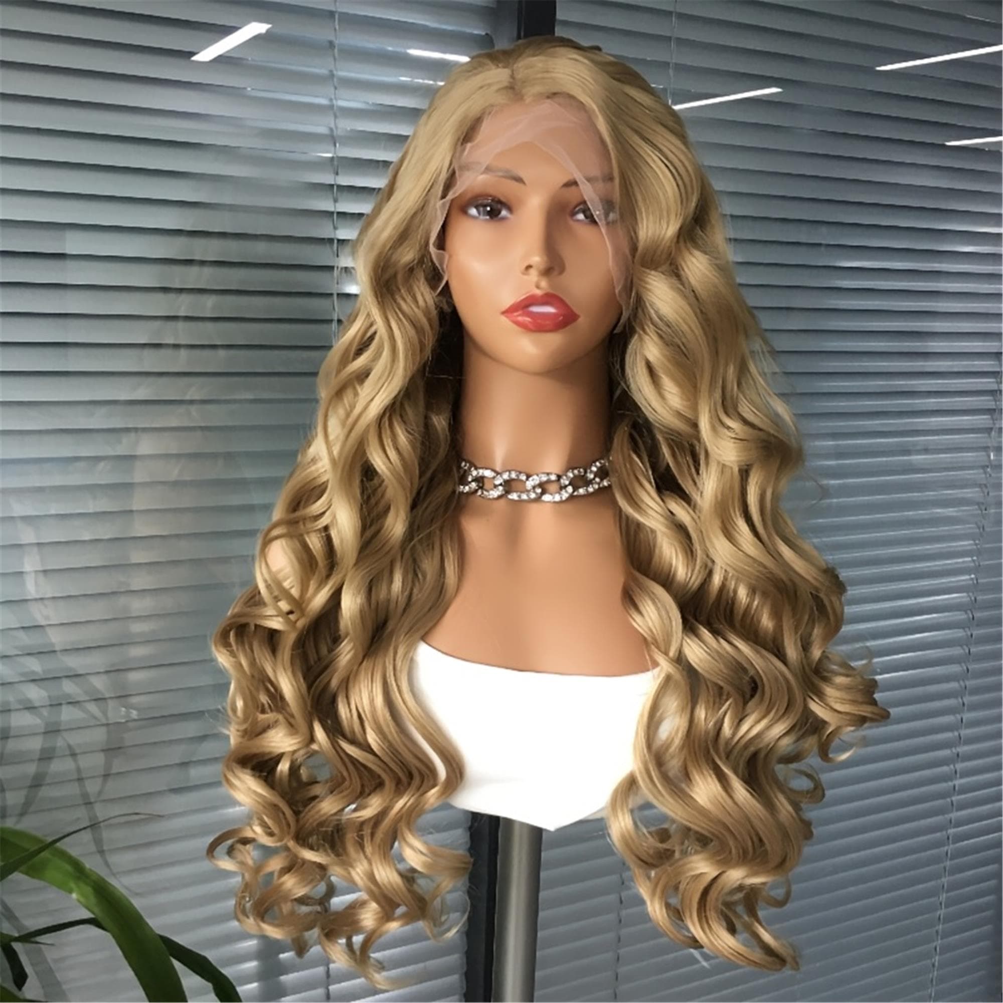 13x3 Synthetic Lace Front Wig Long Wave Wig for Women 26 inch Glueless Pre Plucked for Daily Use - Thumbnail 3