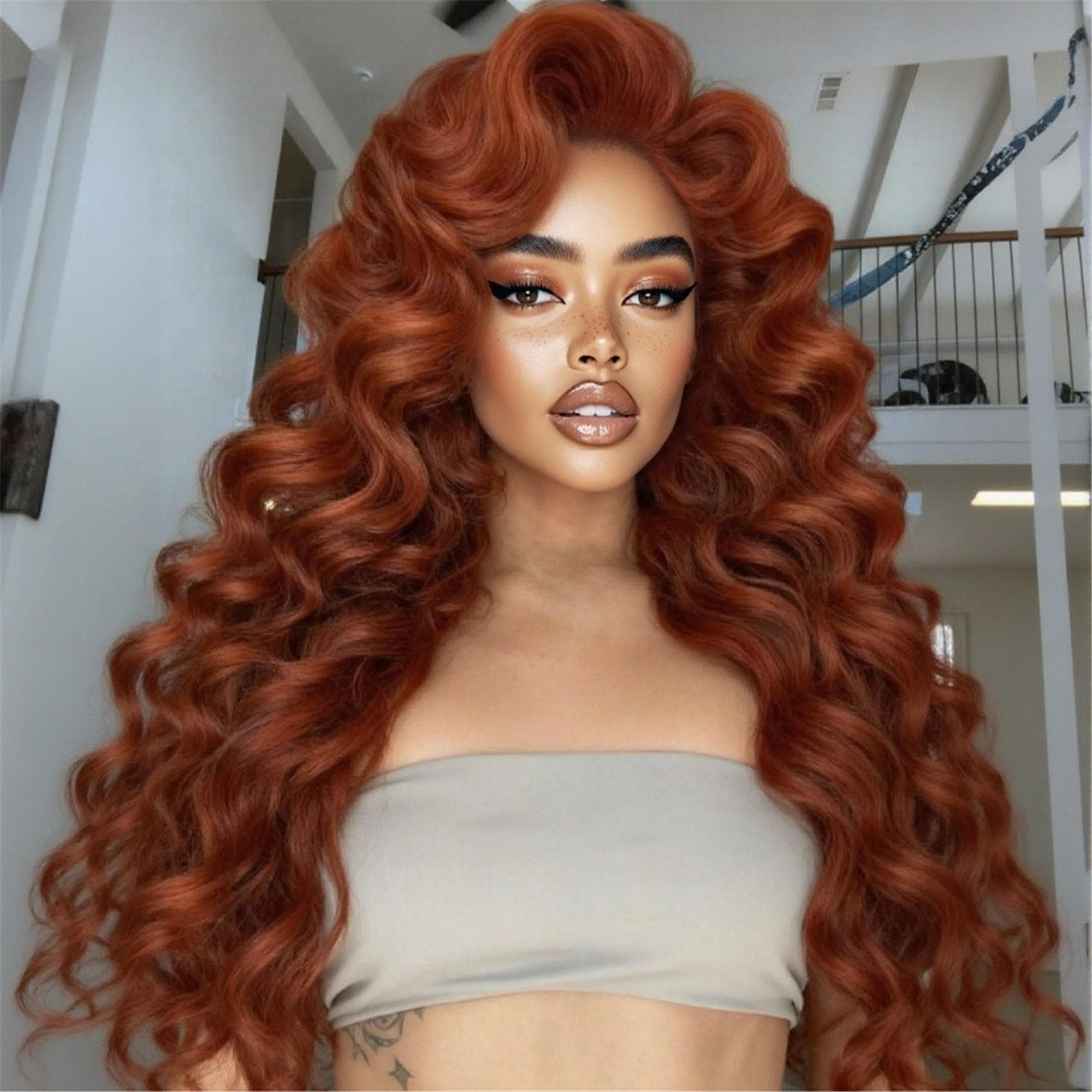 Dark Copper Beauty Lace Front Wig - Thumbnail 3