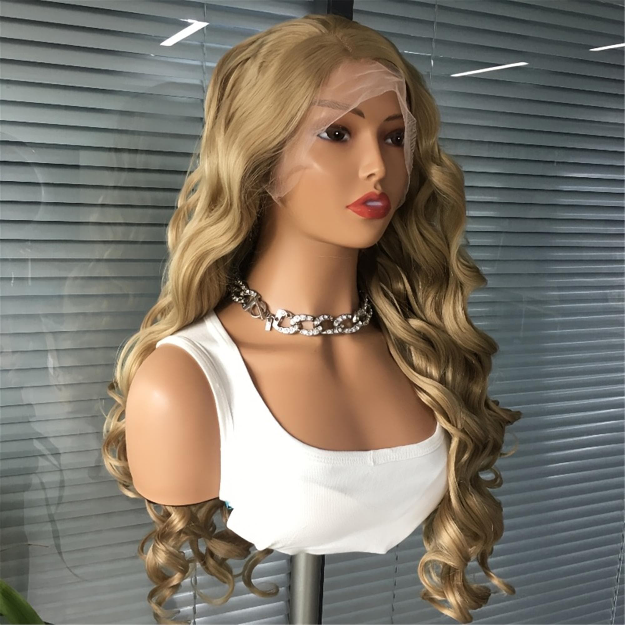 13x3 Synthetic Lace Front Wig Long Wave Wig for Women 26 inch Glueless Pre Plucked for Daily Use - Thumbnail 9