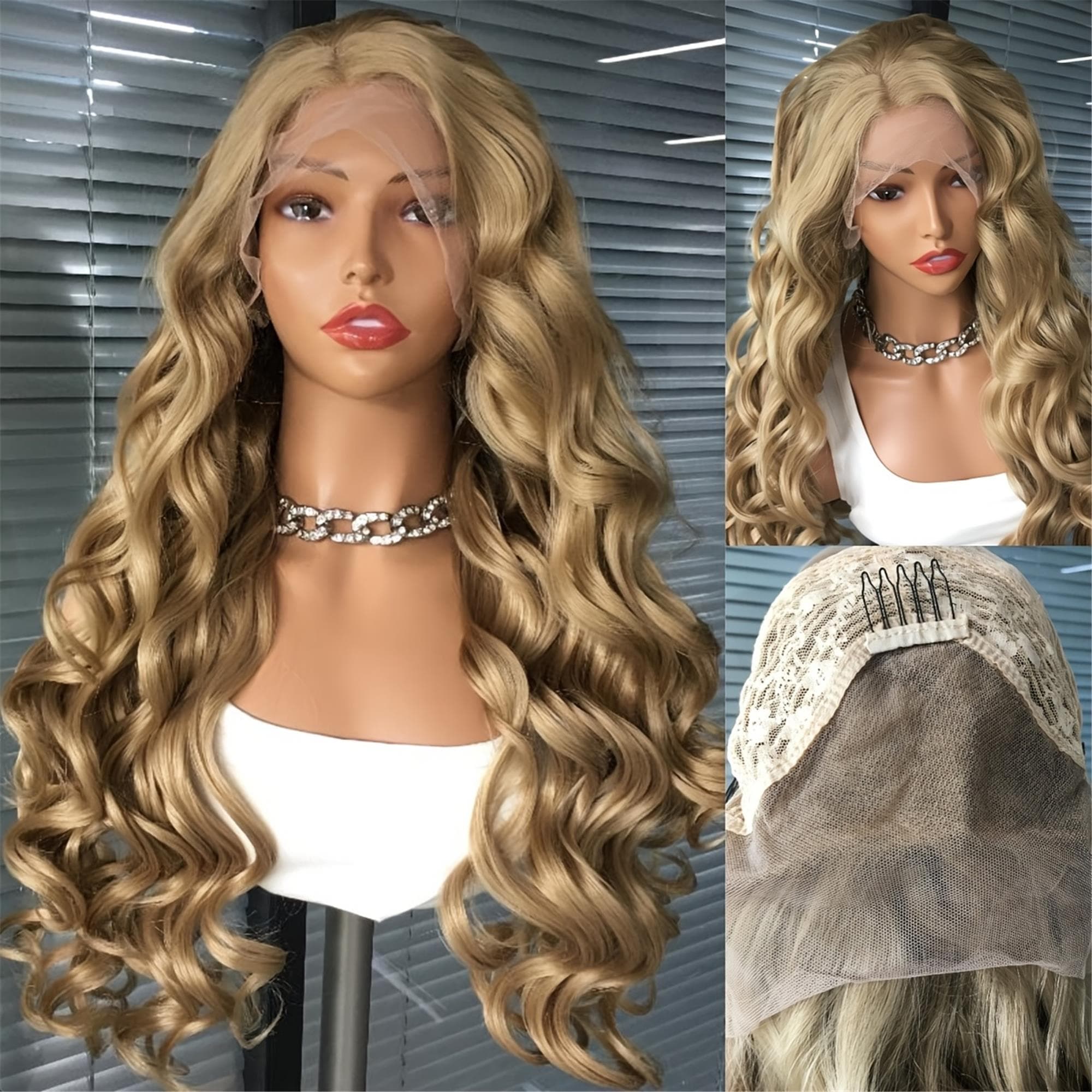 13x3 Synthetic Lace Front Wig Long Wave Wig for Women 26 inch Glueless Pre Plucked for Daily Use - Thumbnail 2