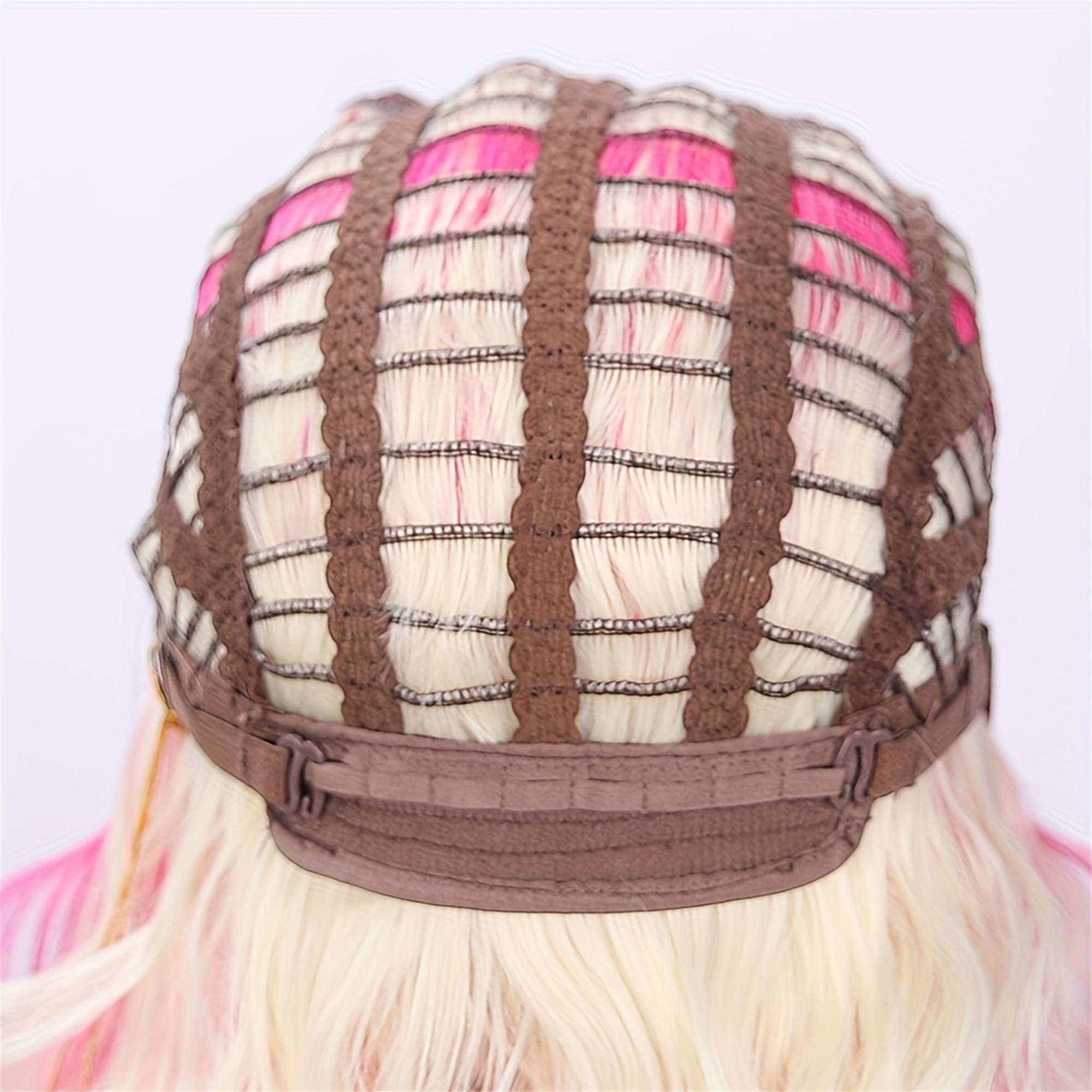 Sweet And Cool Pink Gradient Short Wig with Bangs 12 Inch Rose Net Breathable Lightweight Style Must-Have - Thumbnail 14