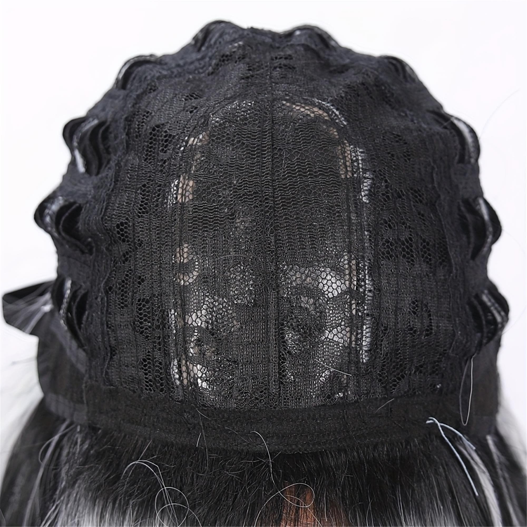 26-Inch Elegant Black Wig with White Highlights Beginner-Friendly Suitable for Everyday Wear And - Thumbnail 7
