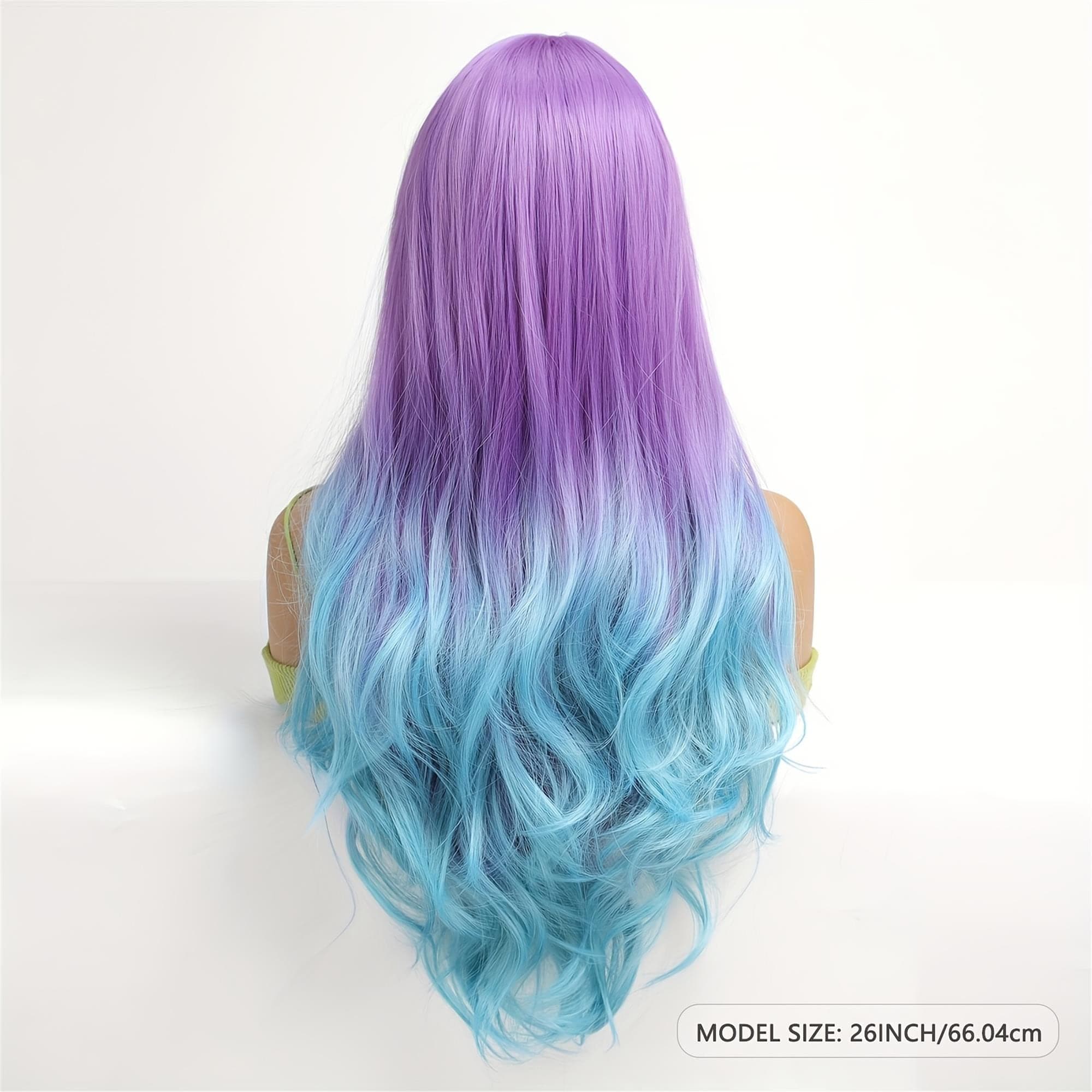 Elegant Ombre Purple to Blue Gradient Long Wavy for Daily Wear - Thumbnail 6