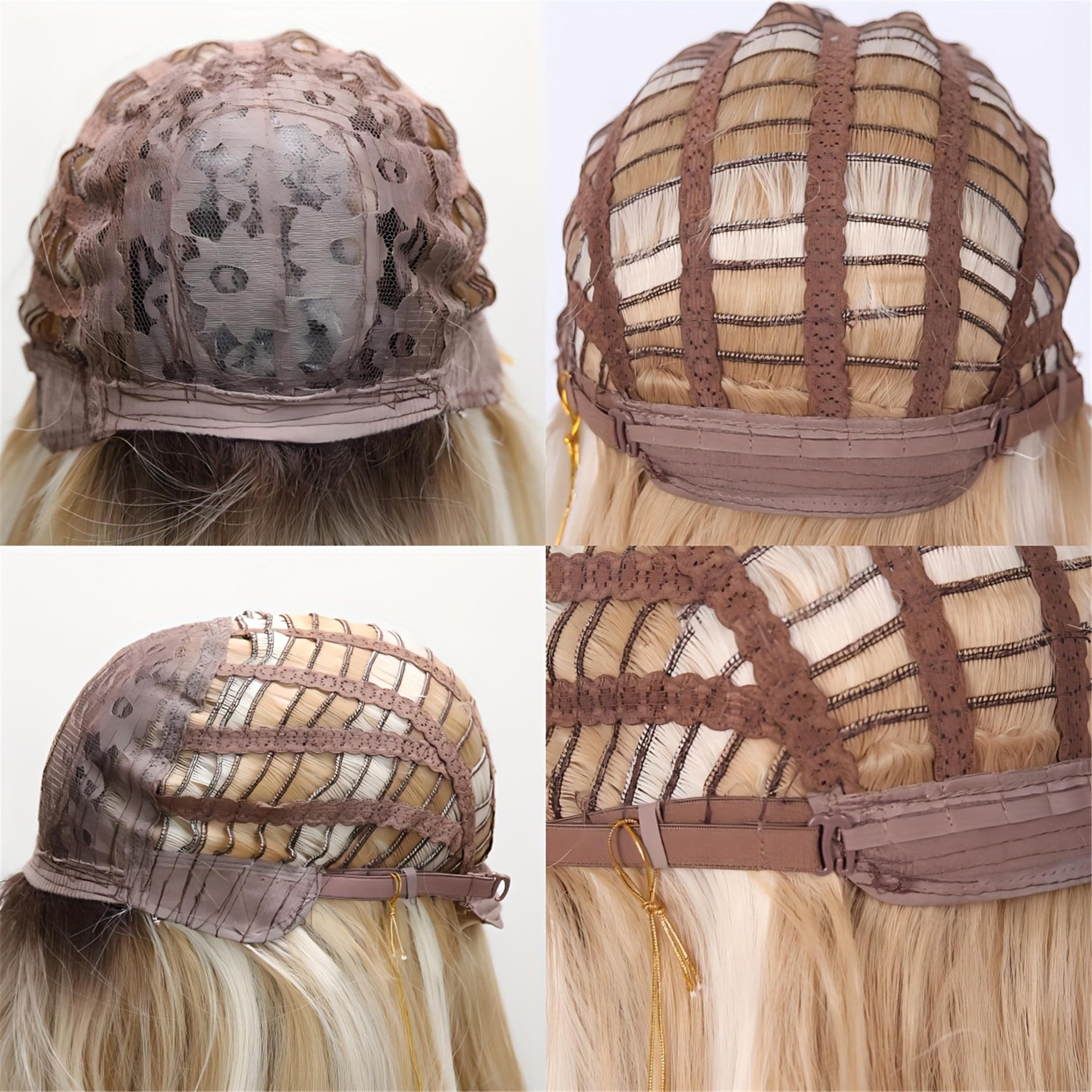 22-Inch Ombre Platinum Blonde Wig for Women - Heat-Resistant Hair Lightweight Straight Style Rose Net Cap - Thumbnail 6