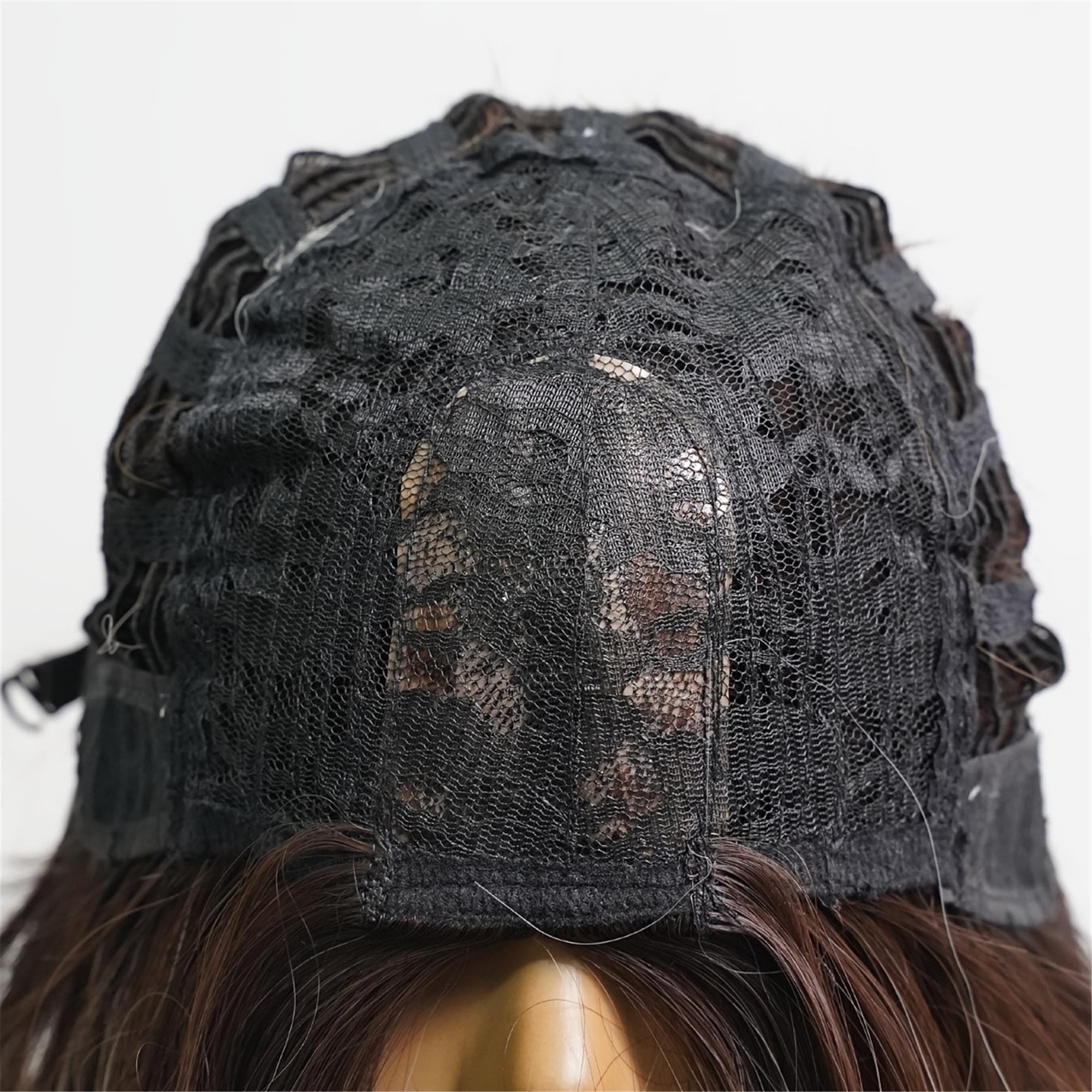 Ash Brown Balayage Beach Wave Wig | 24-inch Length | Adjustable Rose Cap | Seamless Color Transition - Thumbnail 7