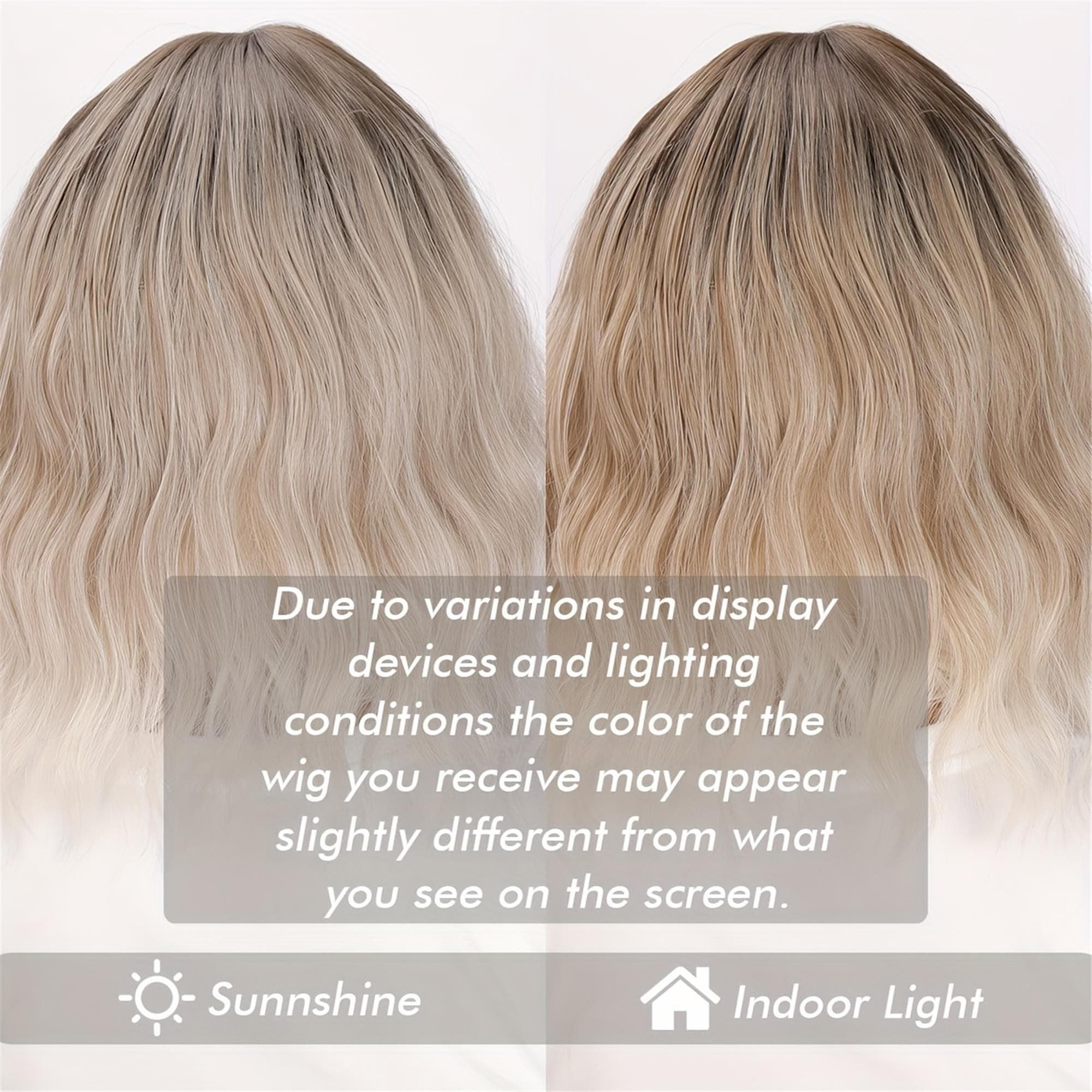 This 14-Inch Wig Features a Brown to Platinum Blonde Ombre Crafted from Heat-Resistant Fibers, Boasts High Density with Matte Wavy Curls!! - Thumbnail 8