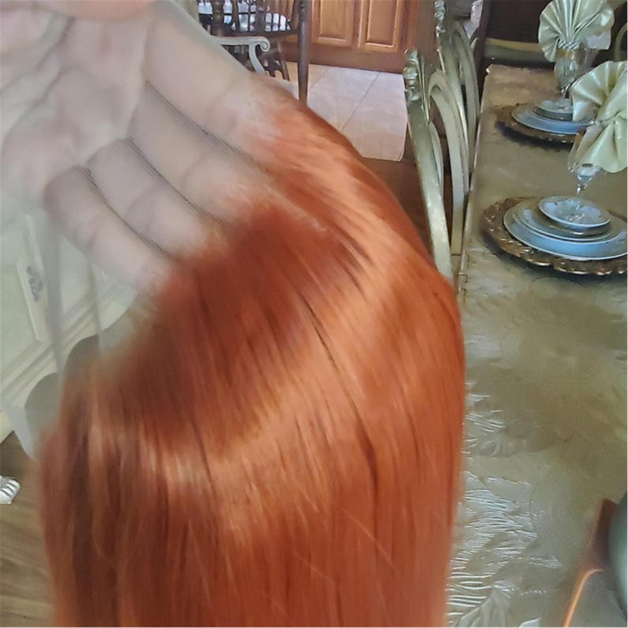Copper Red Auburn Lace Front Wig - Thumbnail 9