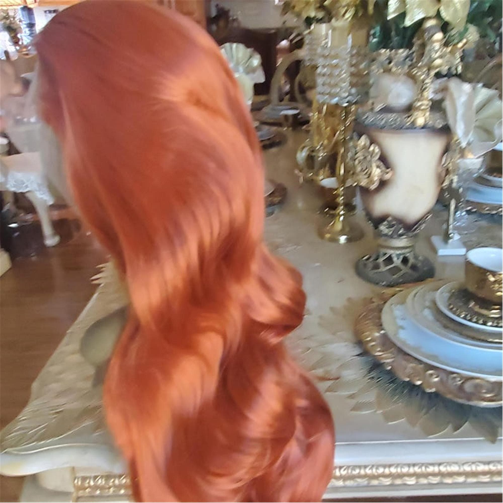 Copper Red Auburn Lace Front Wig - Thumbnail 5