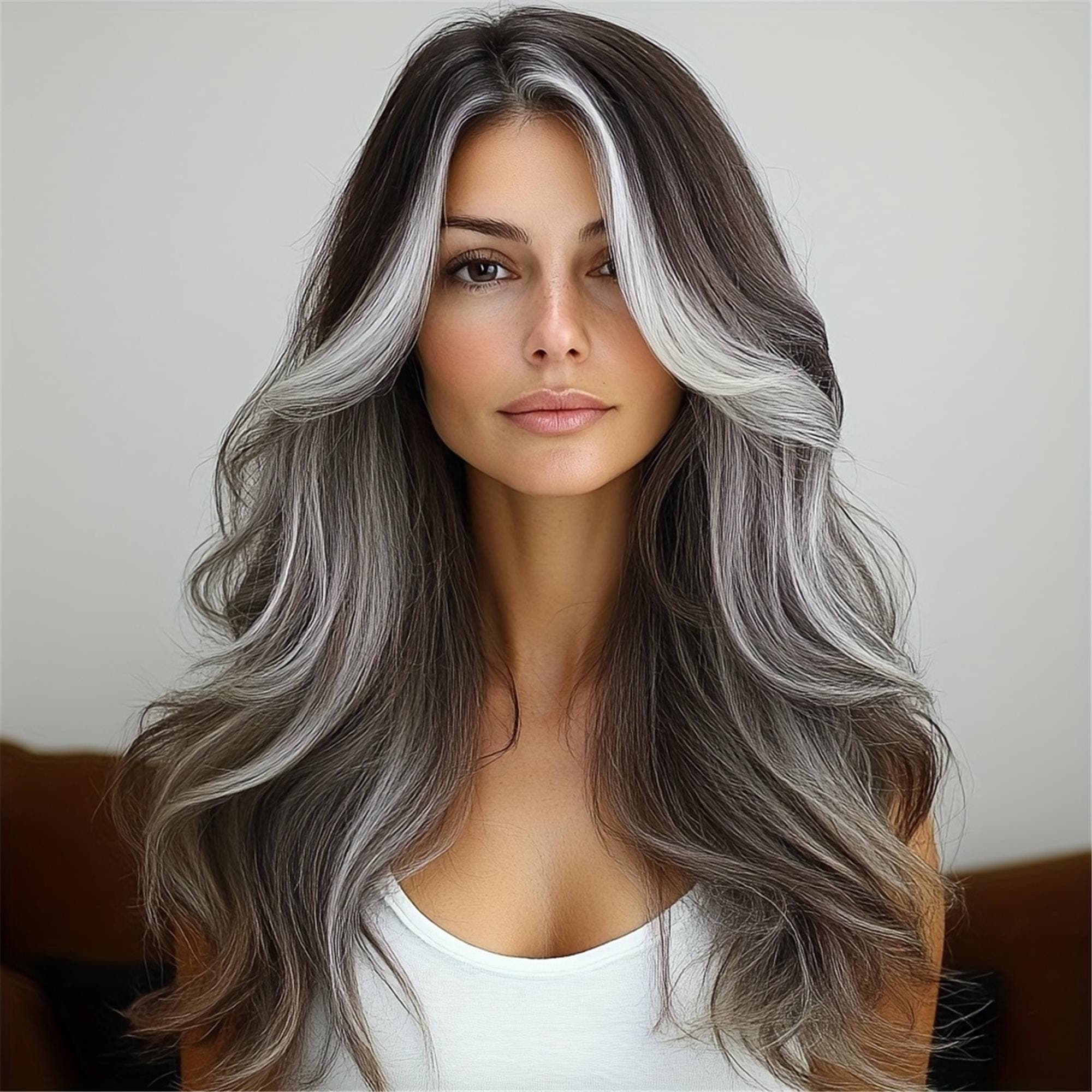 Ash Brown Balayage Beach Wave Wig | 24-inch Length | Adjustable Rose Cap | Seamless Color Transition - Thumbnail 8