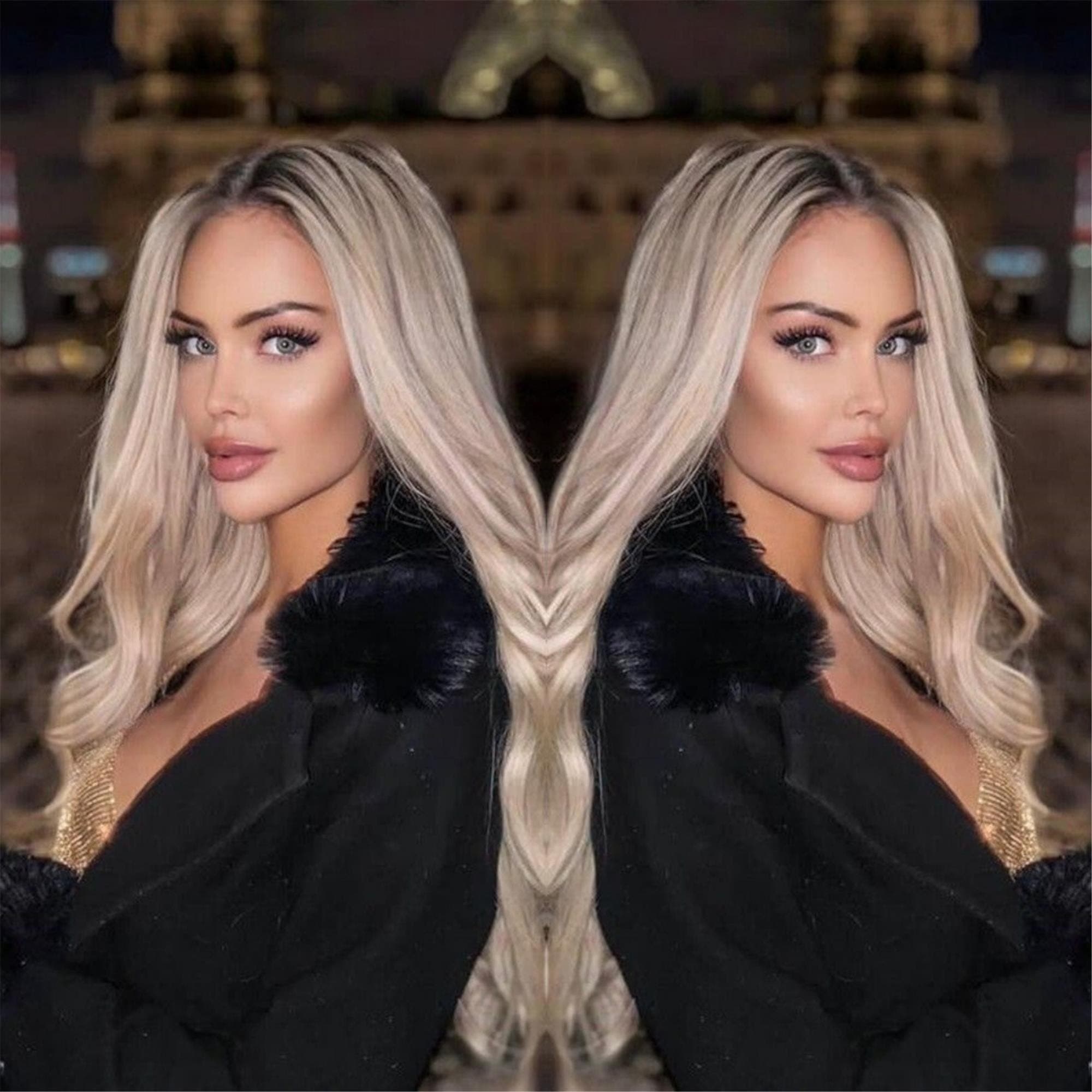 13x6 Long Ombre Blonde Human Hair Wig - 250% Density Soft Body Wave Glueless Lace Front Wig with Pre-Plucked Baby Hair Natural Hairline - Thumbnail 5