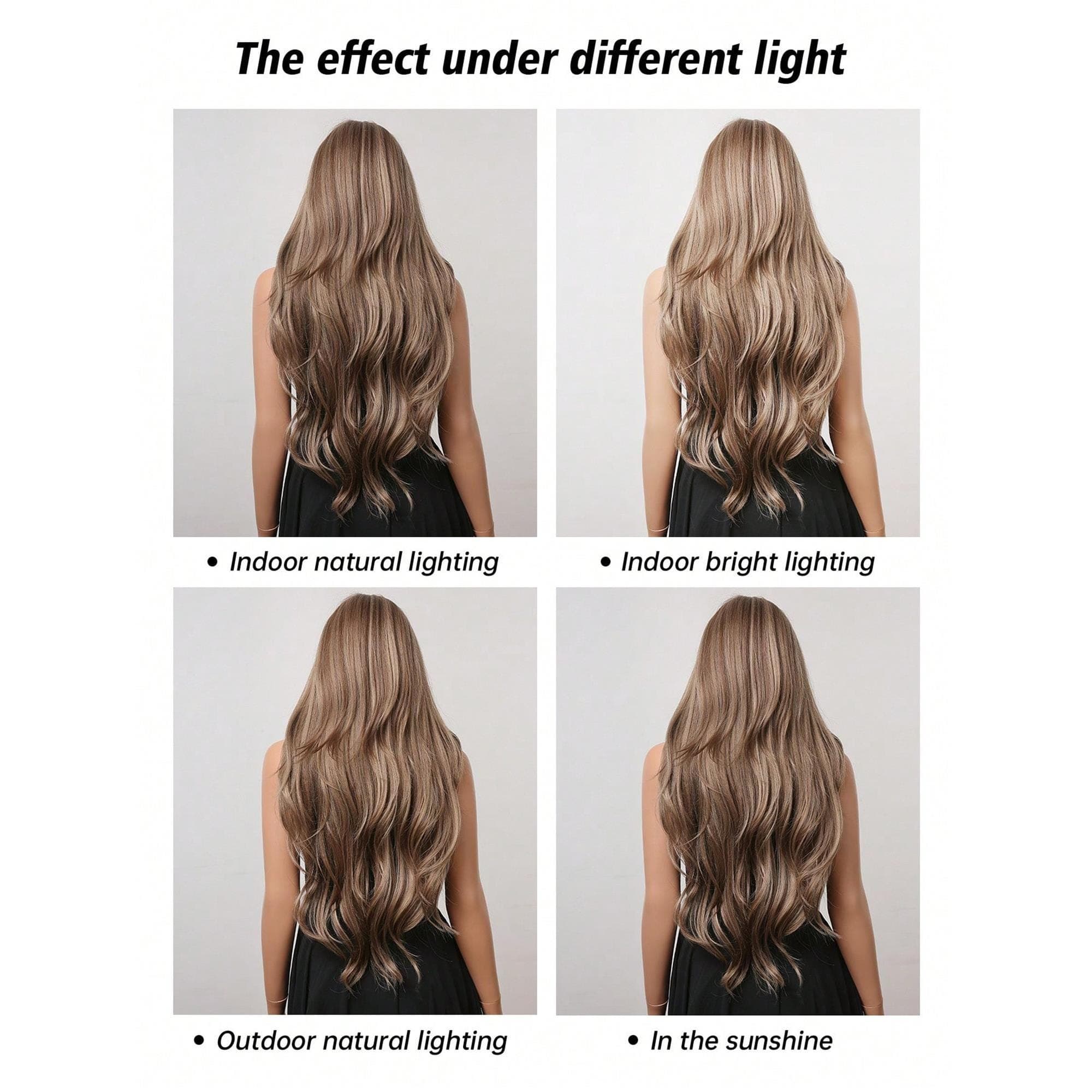28 "Long Curly Hair Wig With Bangs Ombre Brown Wig For Women Synthetic Wig For Everyday Parties Festival Travel Music Festivals Holiday - Thumbnail 6