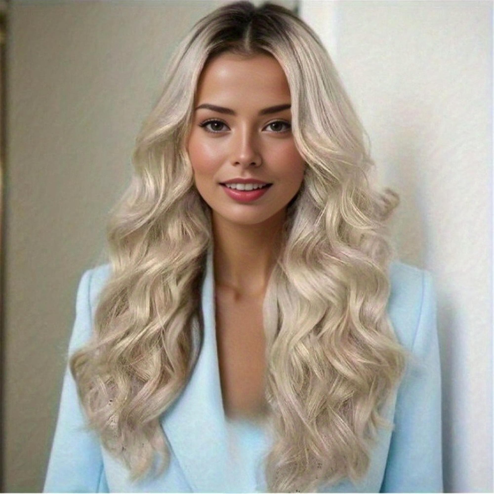 13x6 Long Ombre Blonde Human Hair Wig - 250% Density Soft Body Wave Glueless Lace Front Wig with Pre-Plucked Baby Hair Natural Hairline - Thumbnail 3