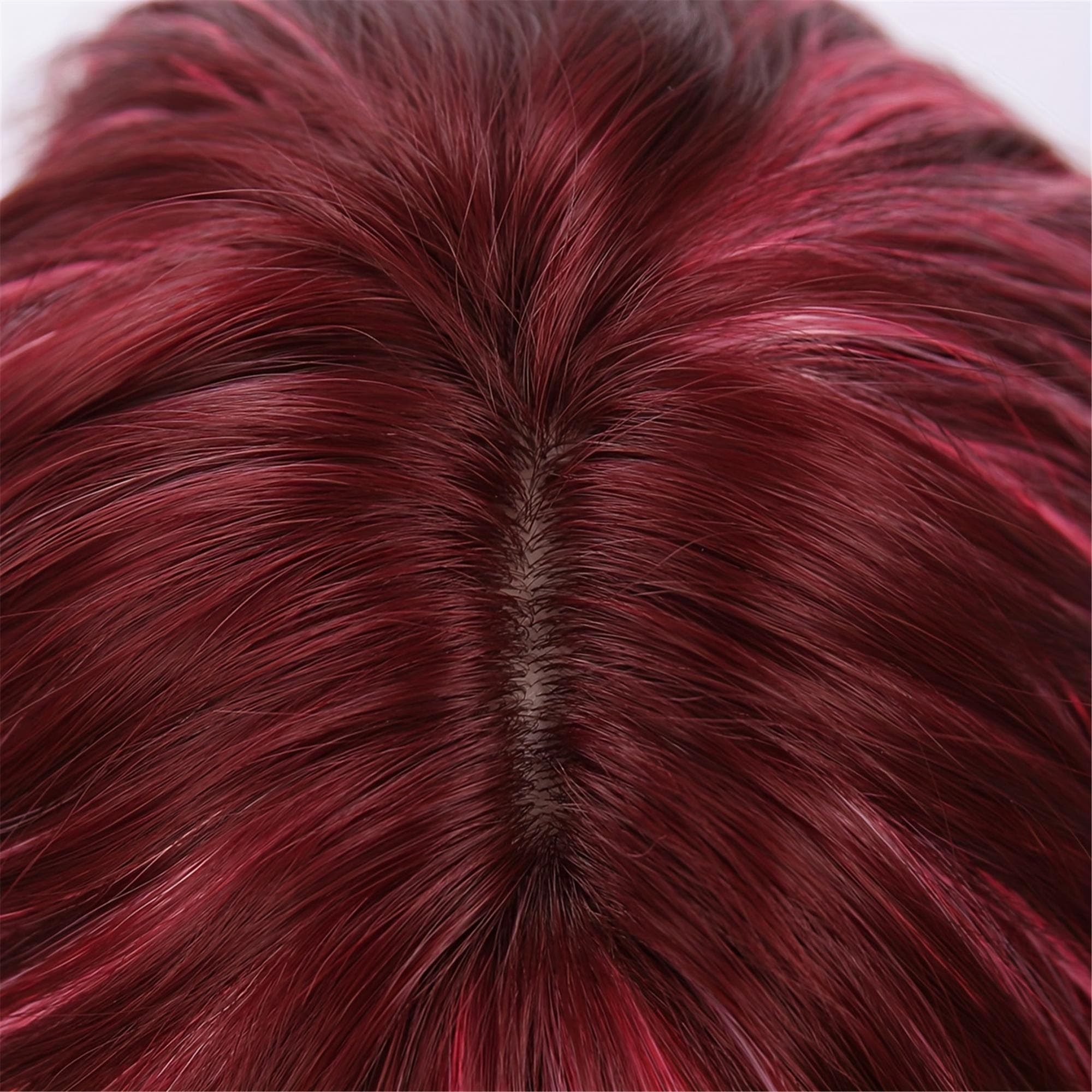 Rose Red Highlights Pink Short Curly Wig Suitable for Daily Wear!! - Thumbnail 8