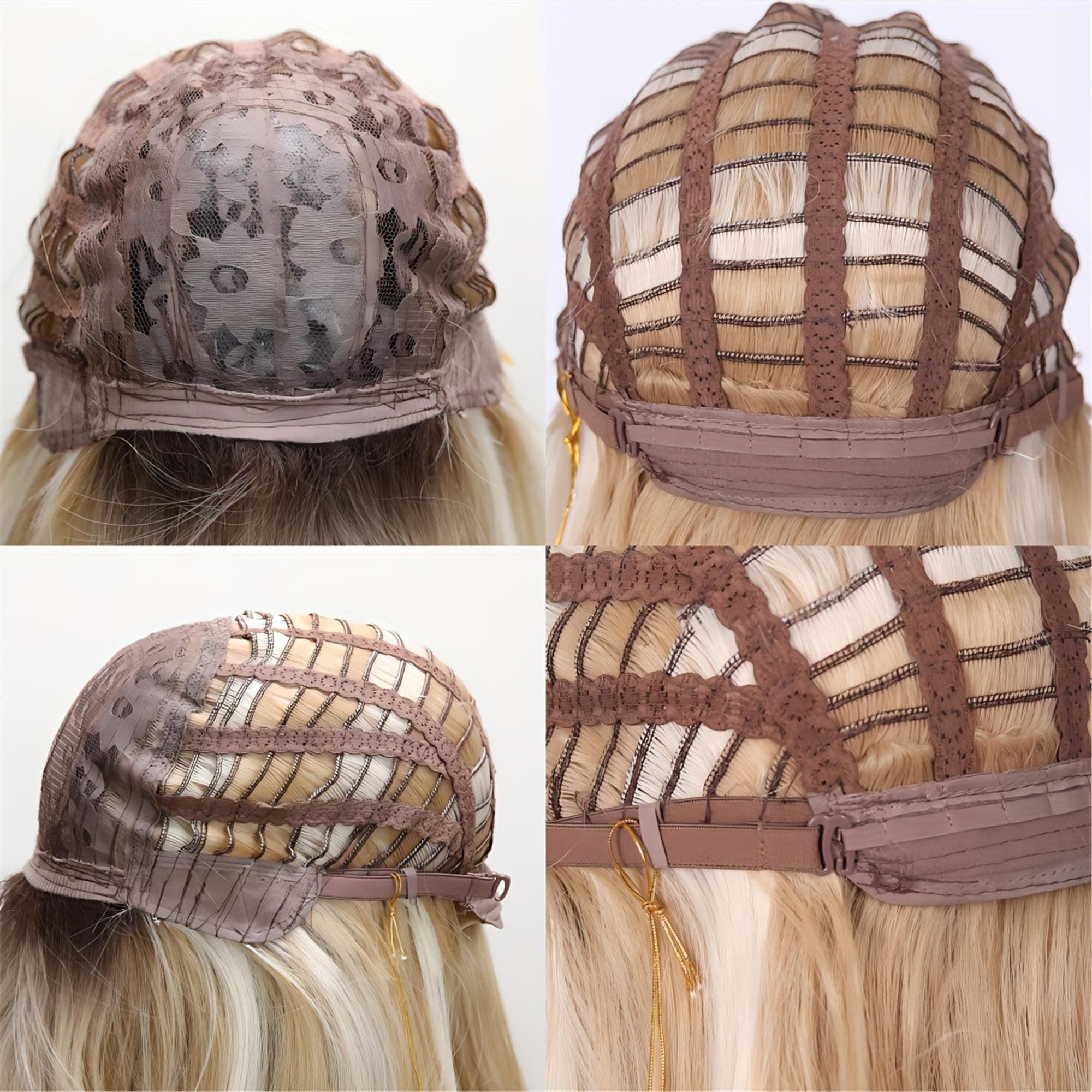 22-Inch Ombre Platinum Blonde Lightweight Straight Wig Style Rose Net Cap Perfect for Daily Wear - Thumbnail 7