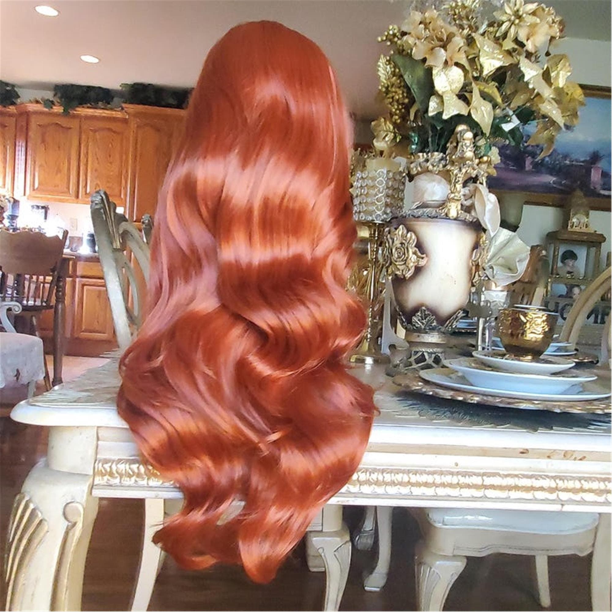 Copper Red Auburn Lace Front Wig - Thumbnail 4