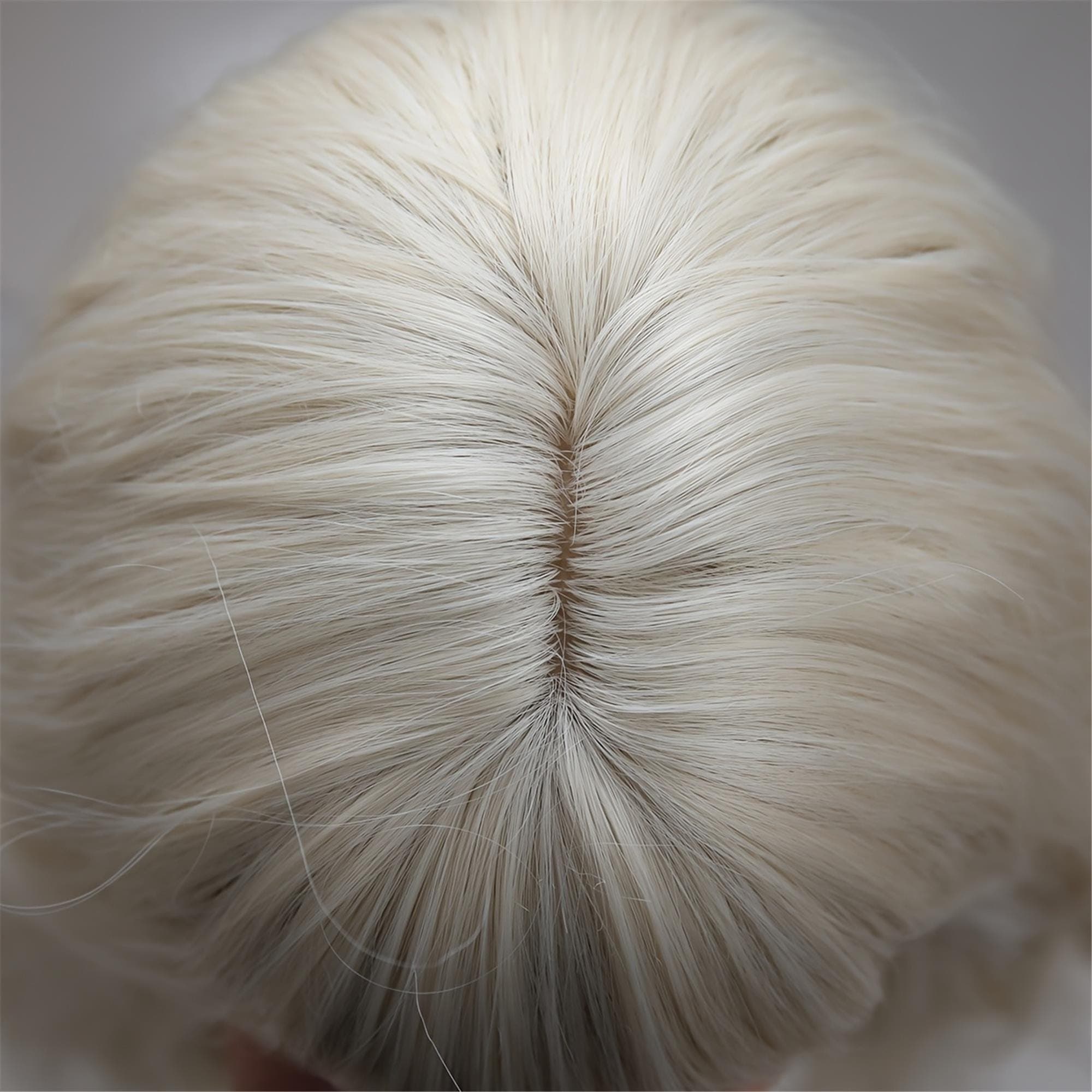 26 Inch Ivory White Blonde Wig With Air Bangs | Light Breathable And Not Stuffy | Naturally Fluffy And Flat | Cosplay/ Party/Daily Wear - Thumbnail 6