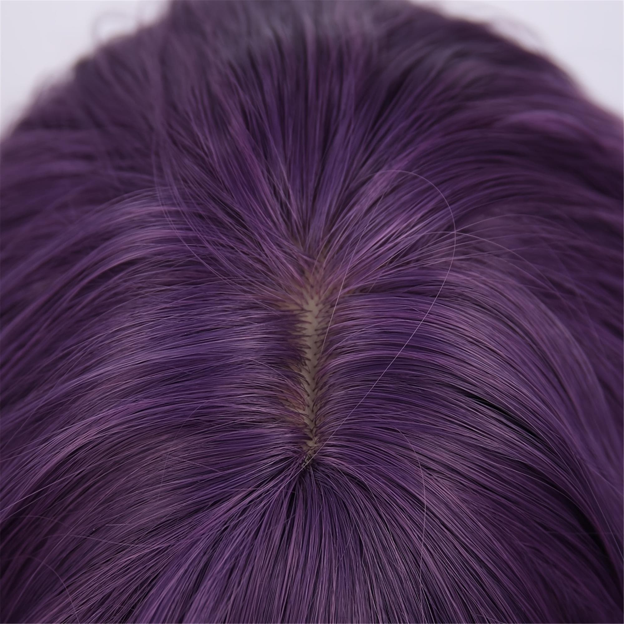 Stylish Purple Wavy Bob Wig with Bangs - Bright Premium Hair for a Daring Stunning Wig!! - Thumbnail 7