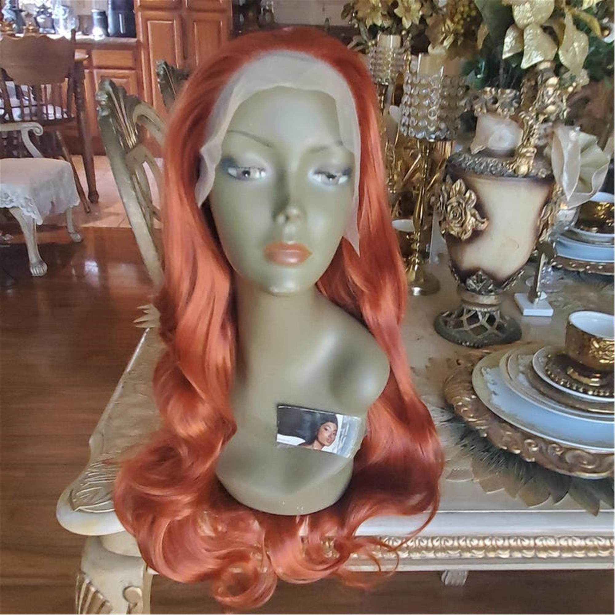 Copper Red Auburn Lace Front Wig - Thumbnail 7