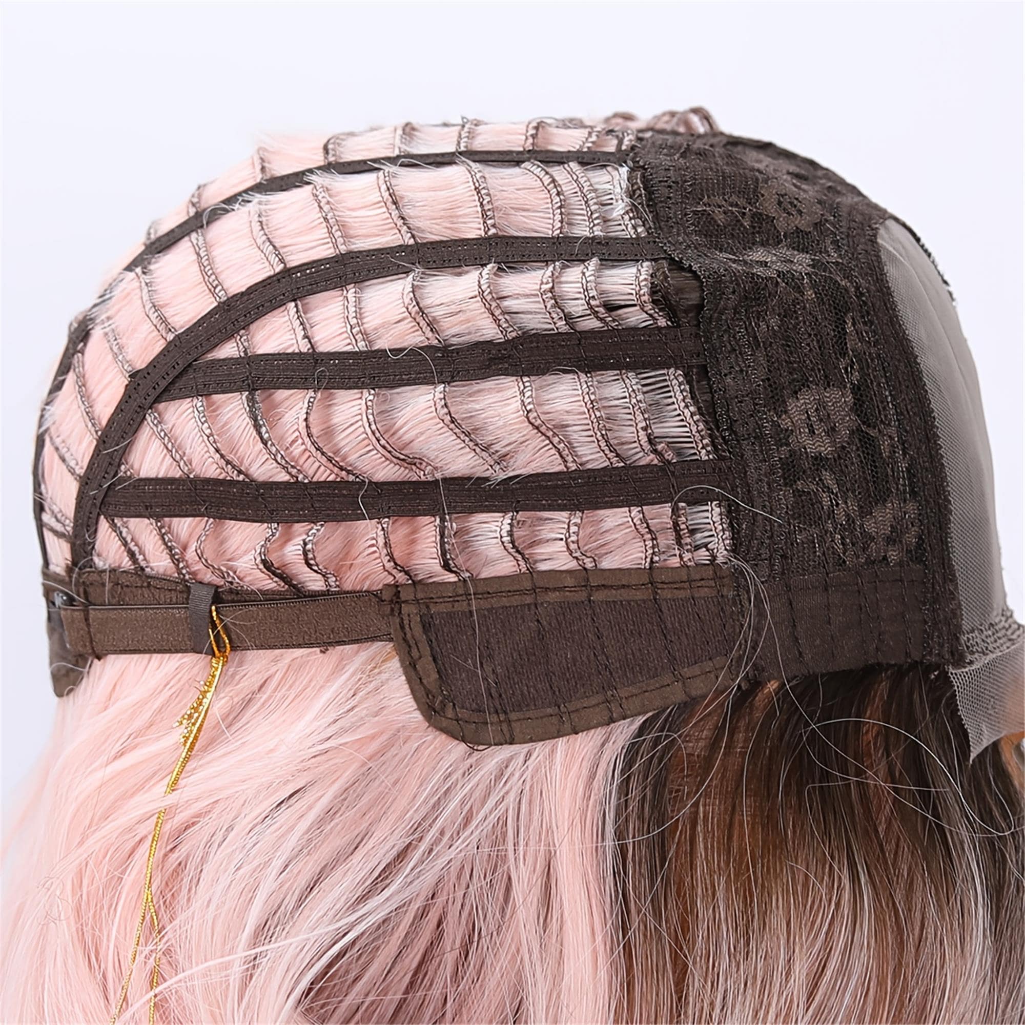 4*1 Lace Front Wig - Elegant Pink Lace Women's Wig - Loose Wavy Hair Glue-free Heat-resistant Synthetic Lace Front Wig Suitable for Daily - Thumbnail 7