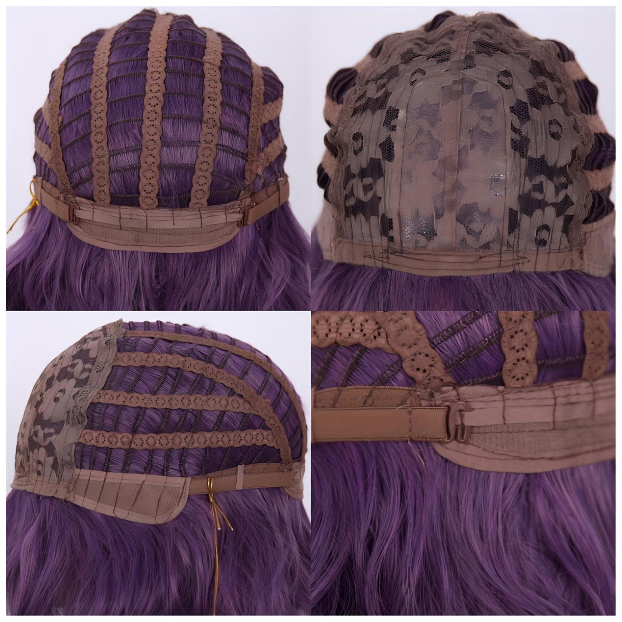 Stylish Purple Wavy Bob Wig with Bangs - Bright Premium Hair for a Daring Stunning Wig!! - Thumbnail 8