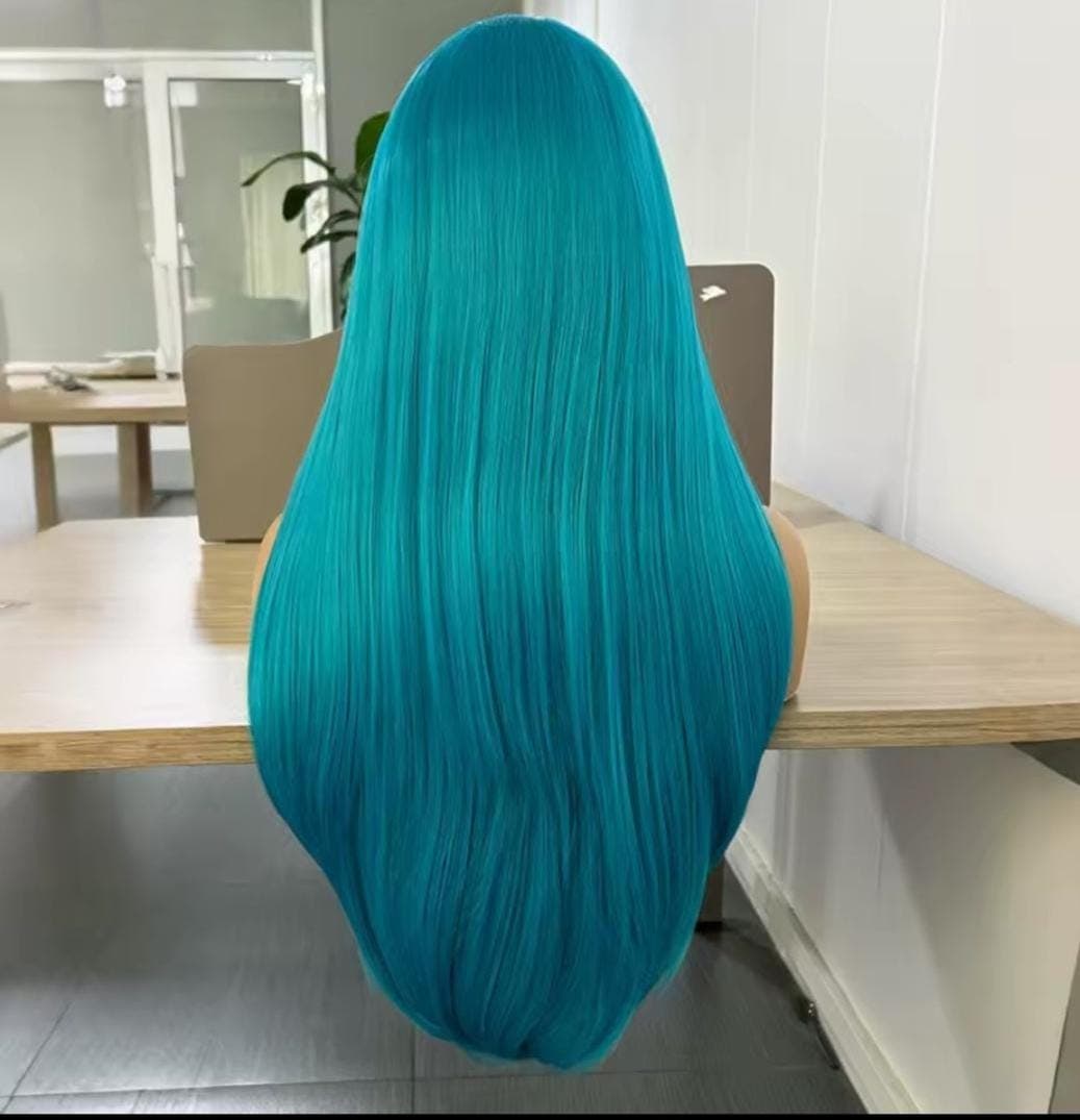 Turquoise Straight Wavy Beauty Lace Front Wig!