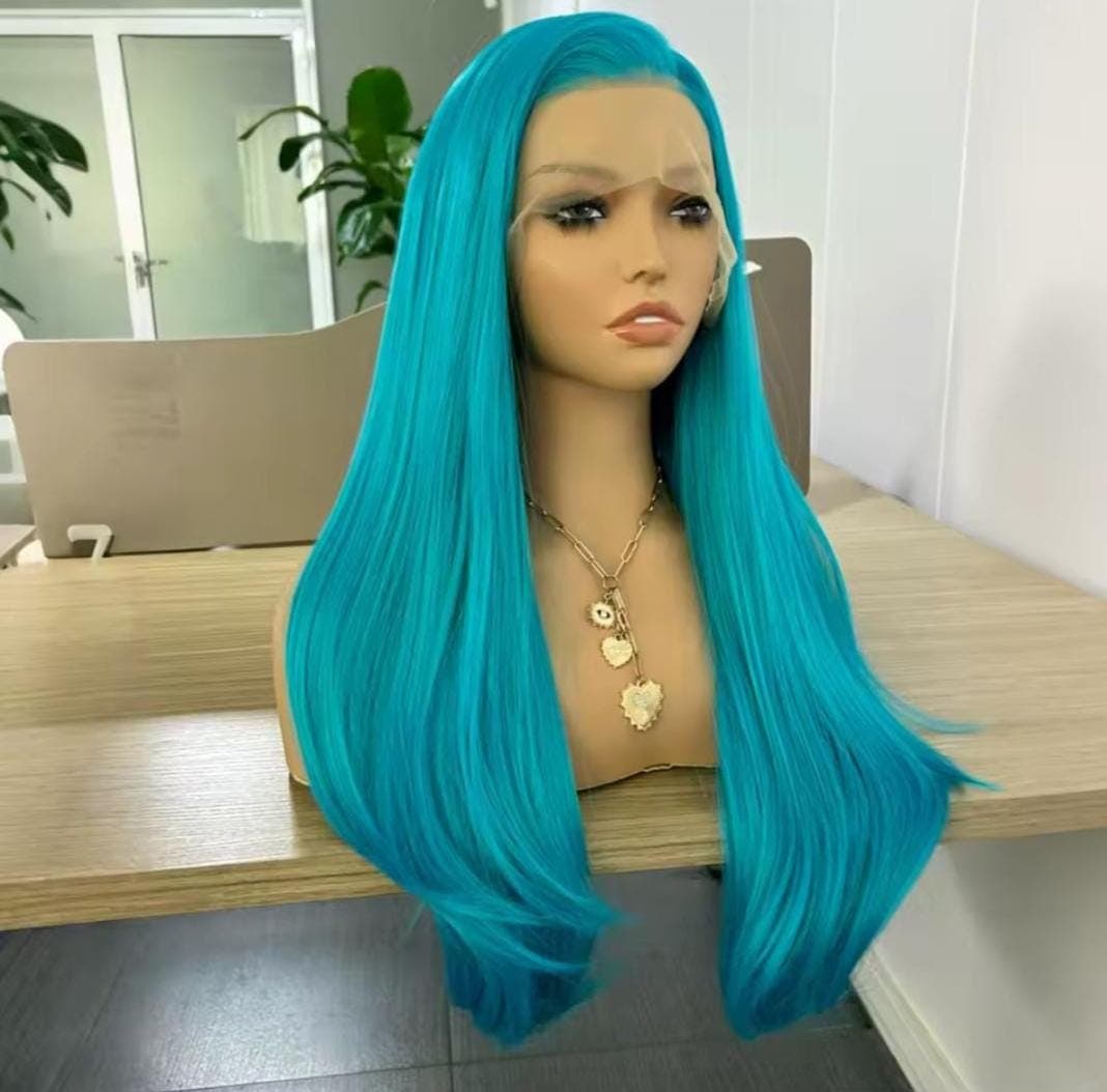 Turquoise Straight Wavy Beauty Lace Front Wig! - Thumbnail 3