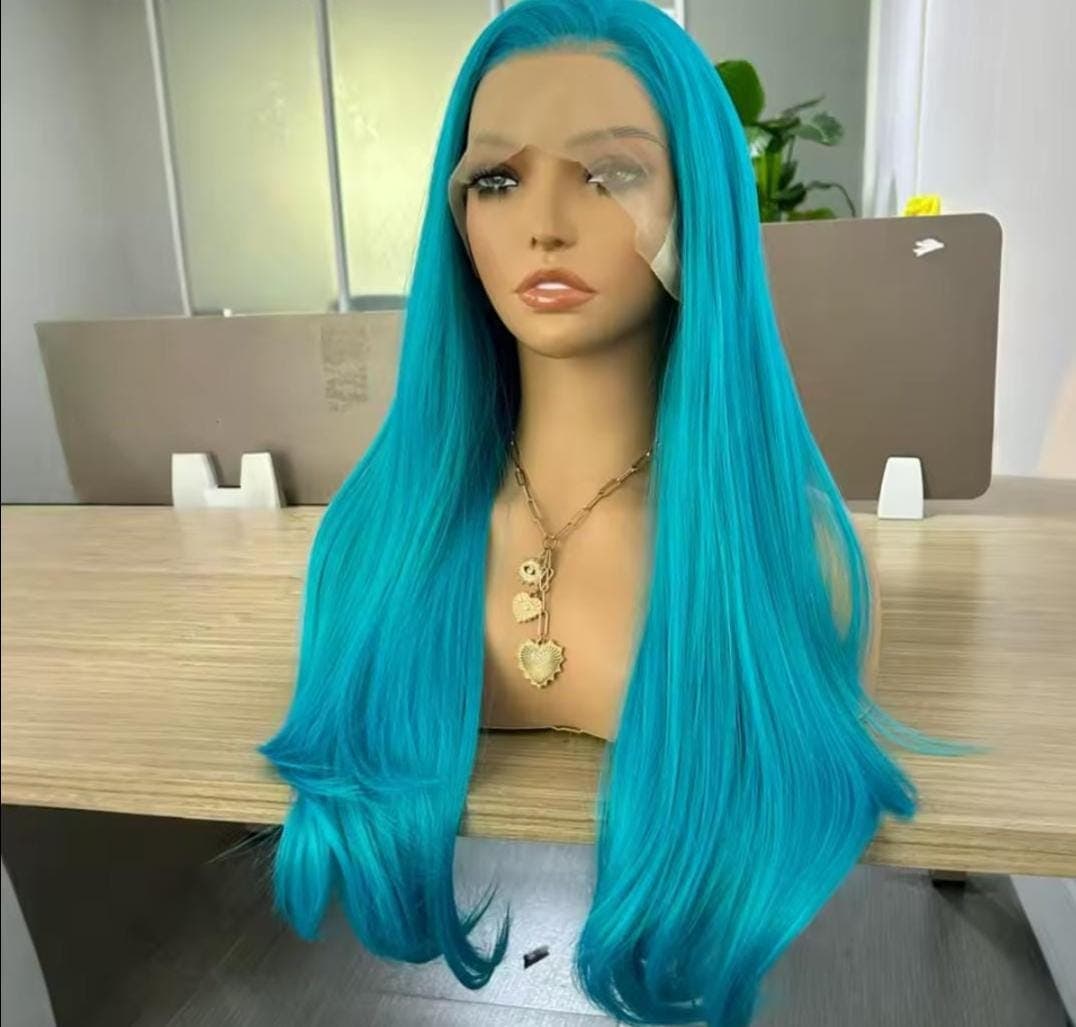 Turquoise Straight Wavy Beauty Lace Front Wig! - Thumbnail 2