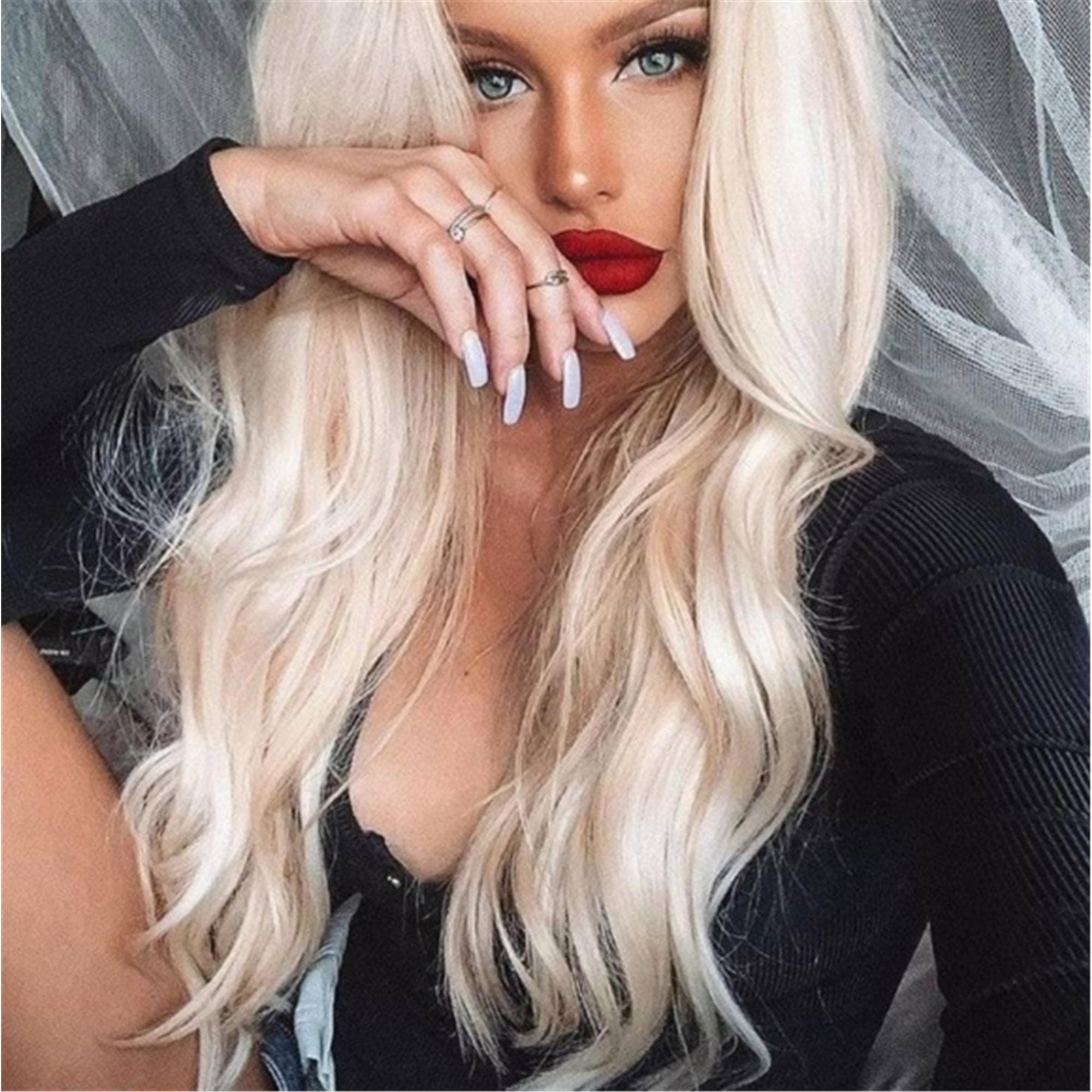 Pale Blonde Lace Front Wig - Thumbnail 2