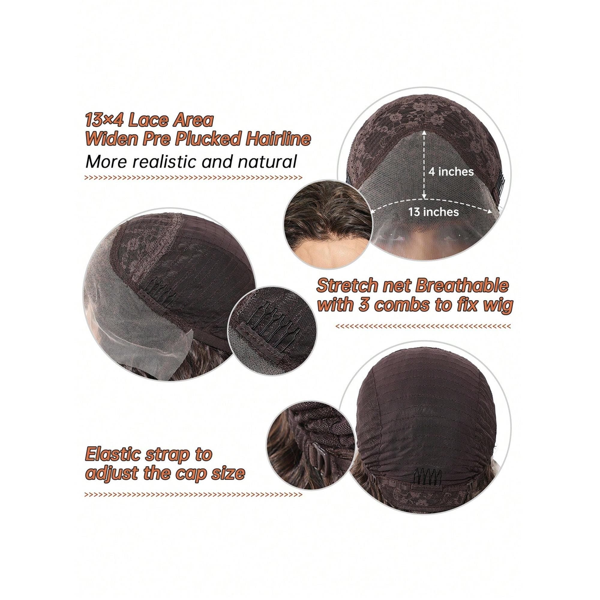 LocalLong Small To Medium Curls Multi-Level Hairstyle Synthetic Natural Looking Wigs Lace Front Wigs 13*4 Hand Woven Lace Chemical Fiber - Thumbnail 3