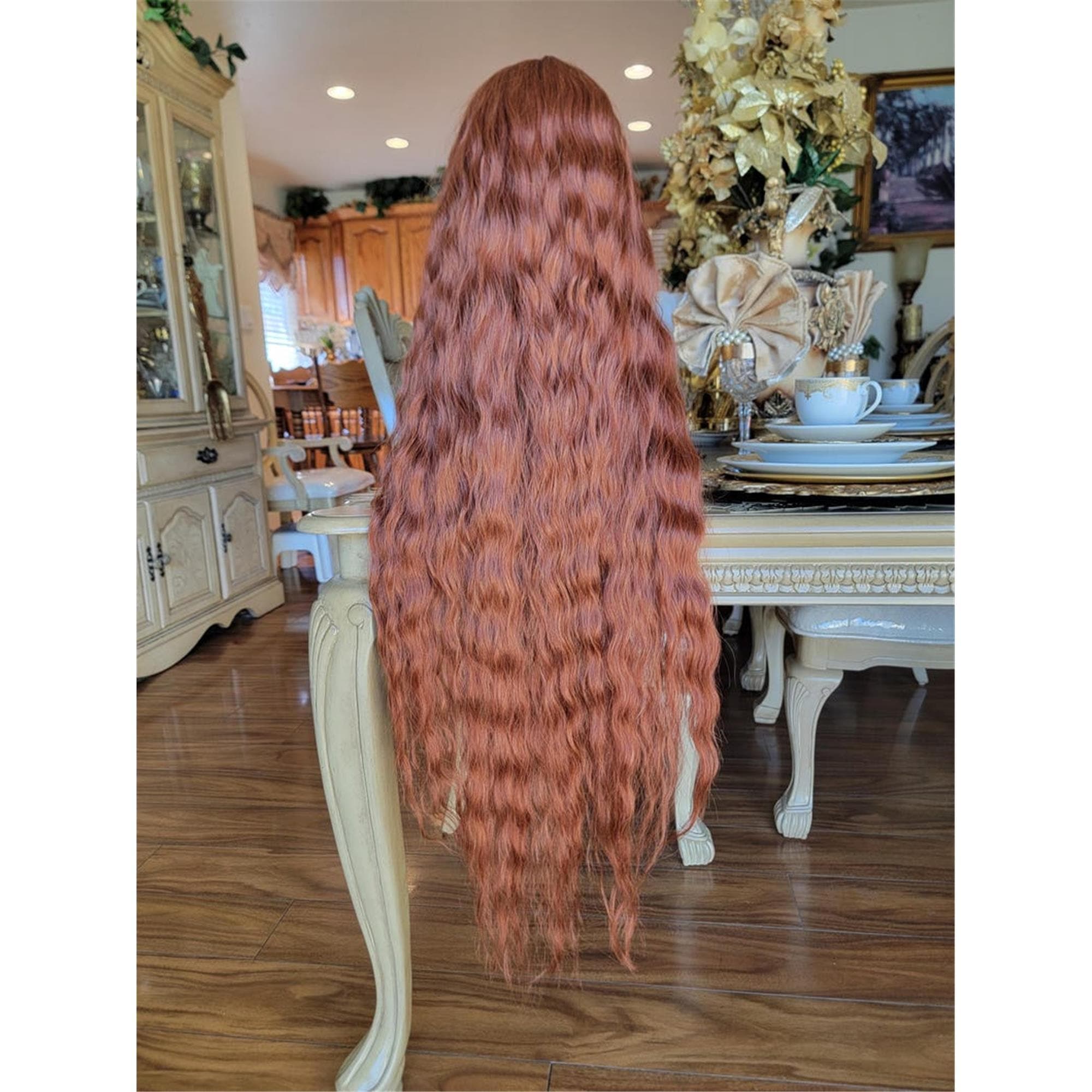 Copper Red Beauty Waves Lace Front Wig Goddess Beauty Wig Auburn - Thumbnail 5