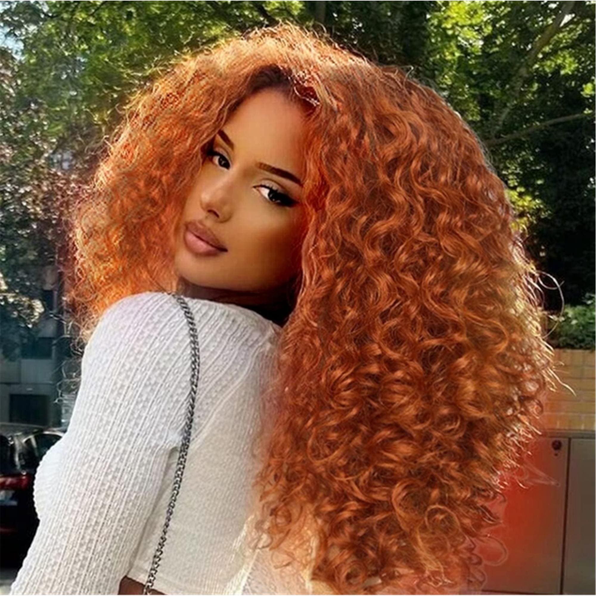 Ginger Copper Curly Red Beauty Lace Front Wig