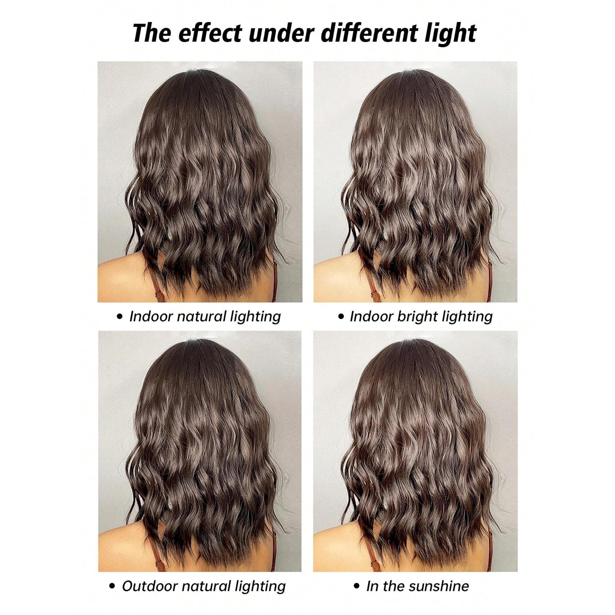 14 Inch Short Wavy Bangs Wig Cute Short Hairstyle Natural Realistic Heat Resistant Suitable For Daily Wear - Thumbnail 9