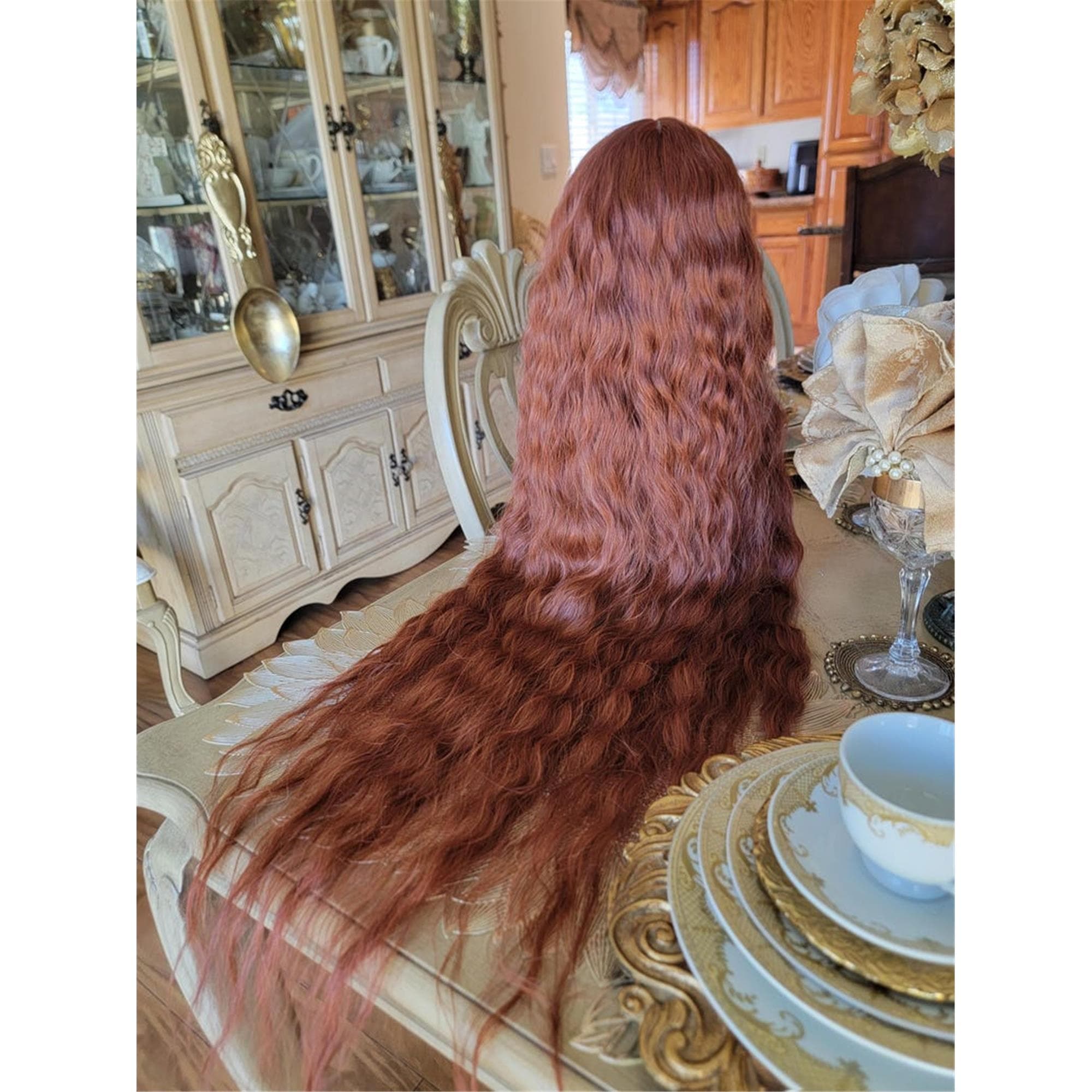 Copper Red Beauty Waves Lace Front Wig Goddess Beauty Wig Auburn - Thumbnail 3