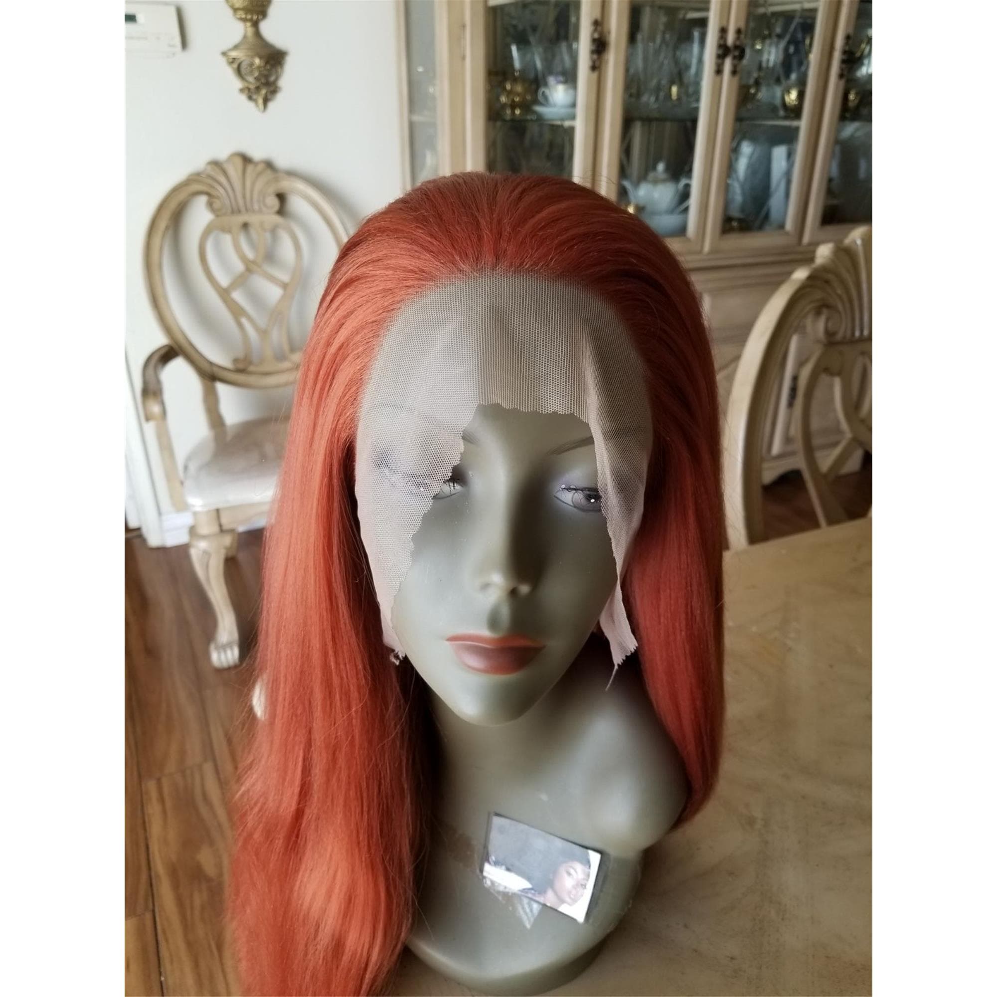 Copper Orange Red Lace Front Wig - Thumbnail 5