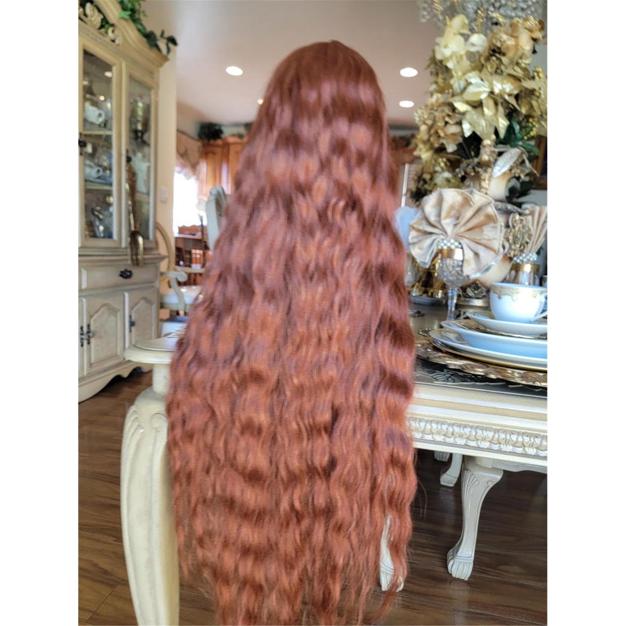 Copper Red Beauty Waves Lace Front Wig Goddess Beauty Wig Auburn - Thumbnail 6