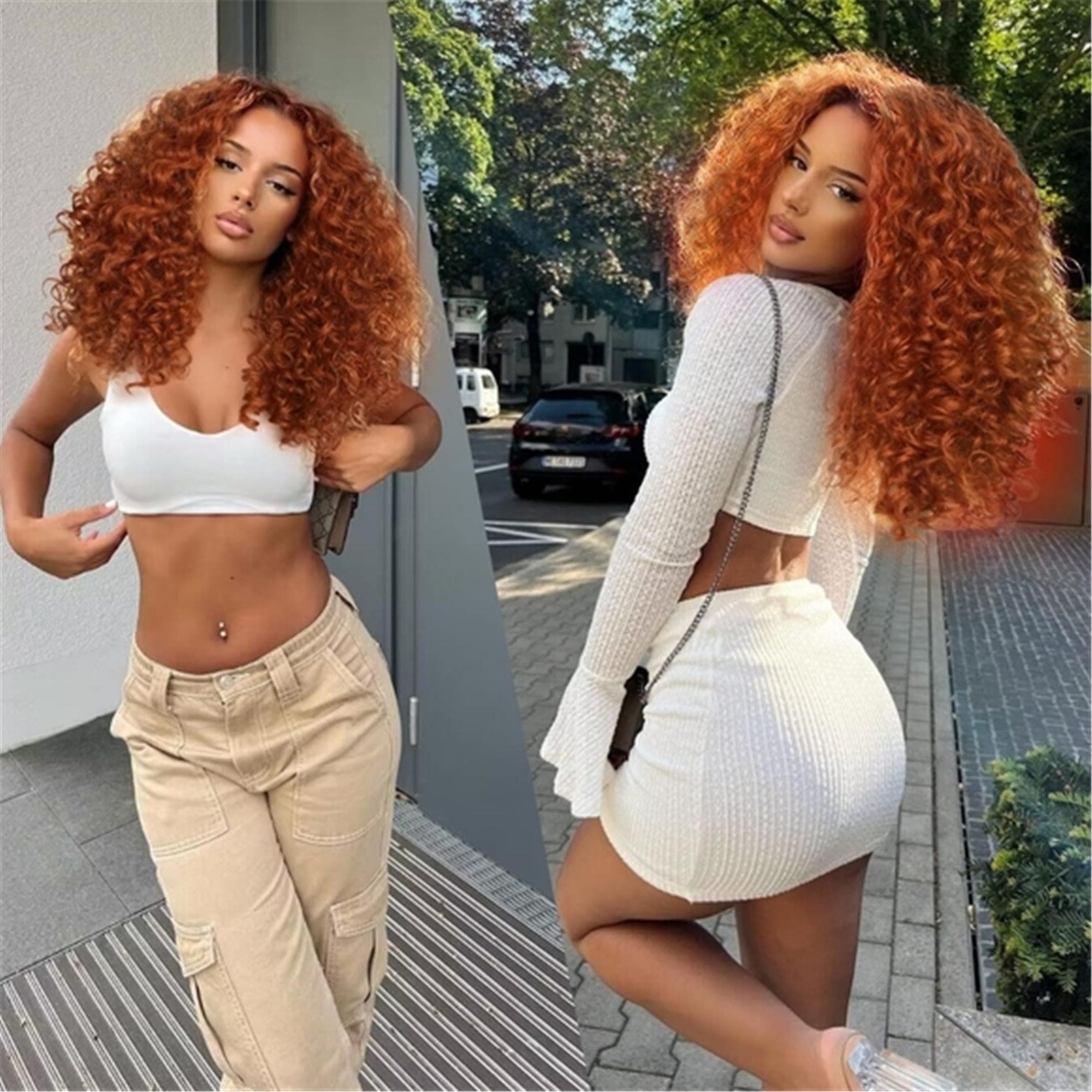 Ginger Copper Curly Red Beauty Lace Front Wig - Thumbnail 2