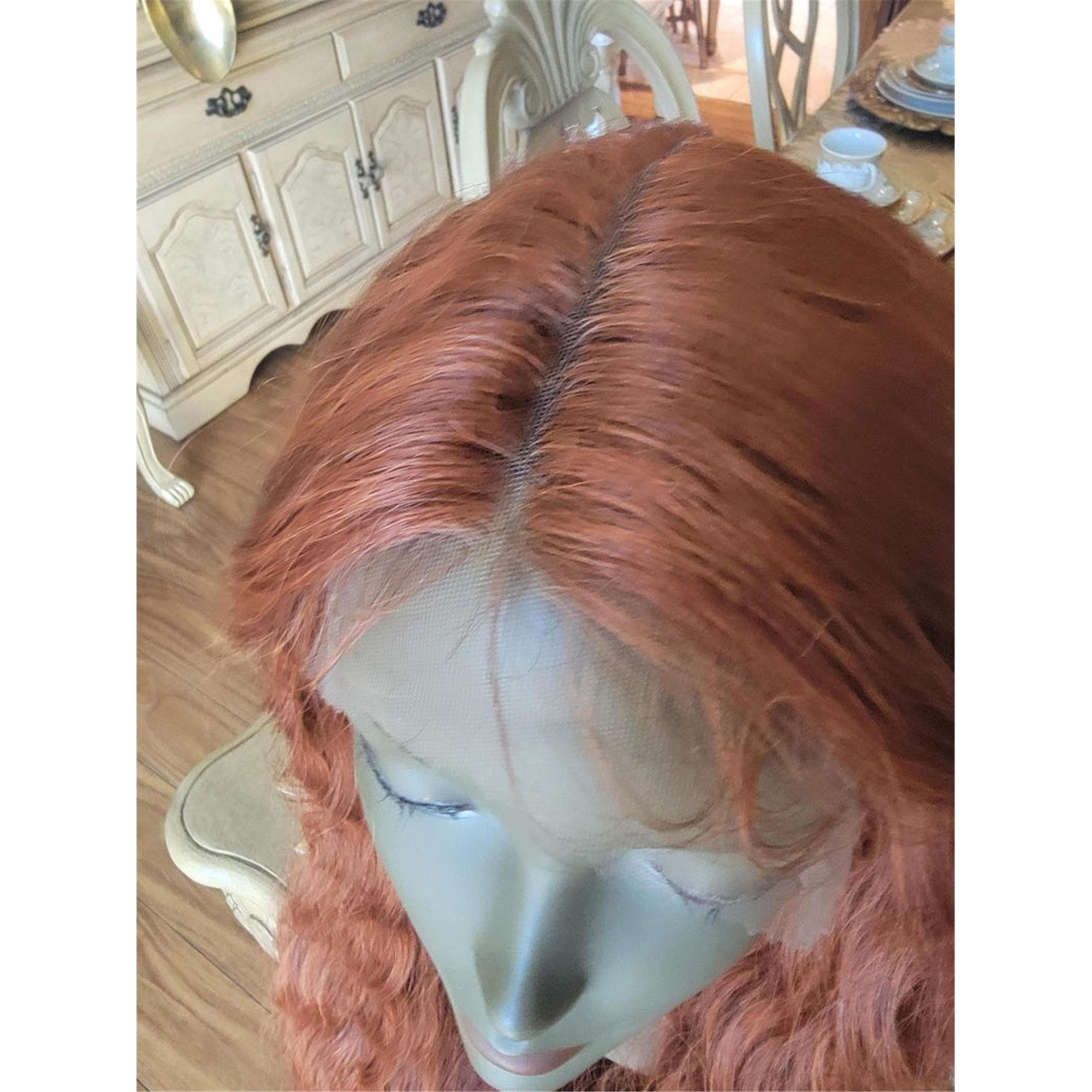 Copper Red Beauty Waves Lace Front Wig Goddess Beauty Wig Auburn - Thumbnail 4