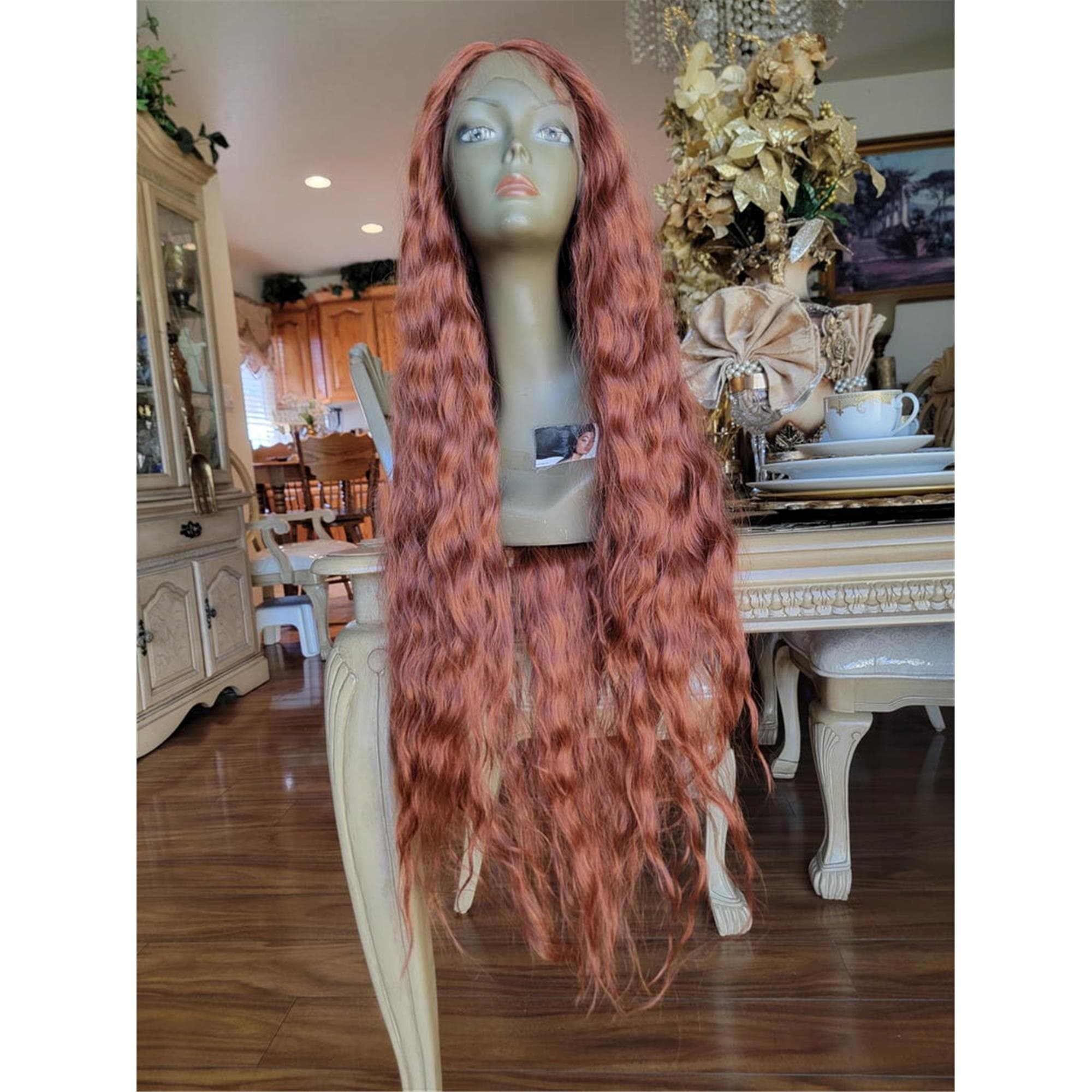 Copper Red Beauty Waves Lace Front Wig Goddess Beauty Wig Auburn - Thumbnail 10