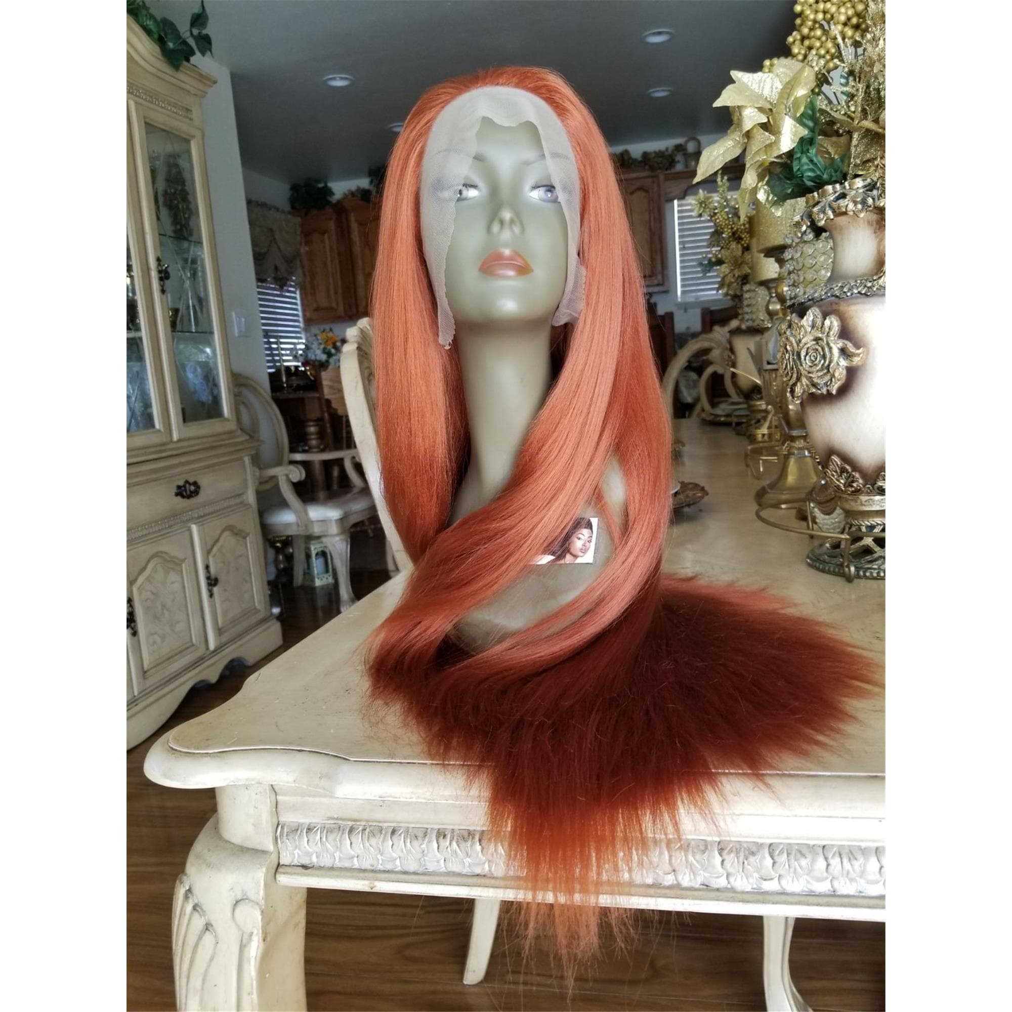 Copper Orange Red Lace Front Wig - Thumbnail 7