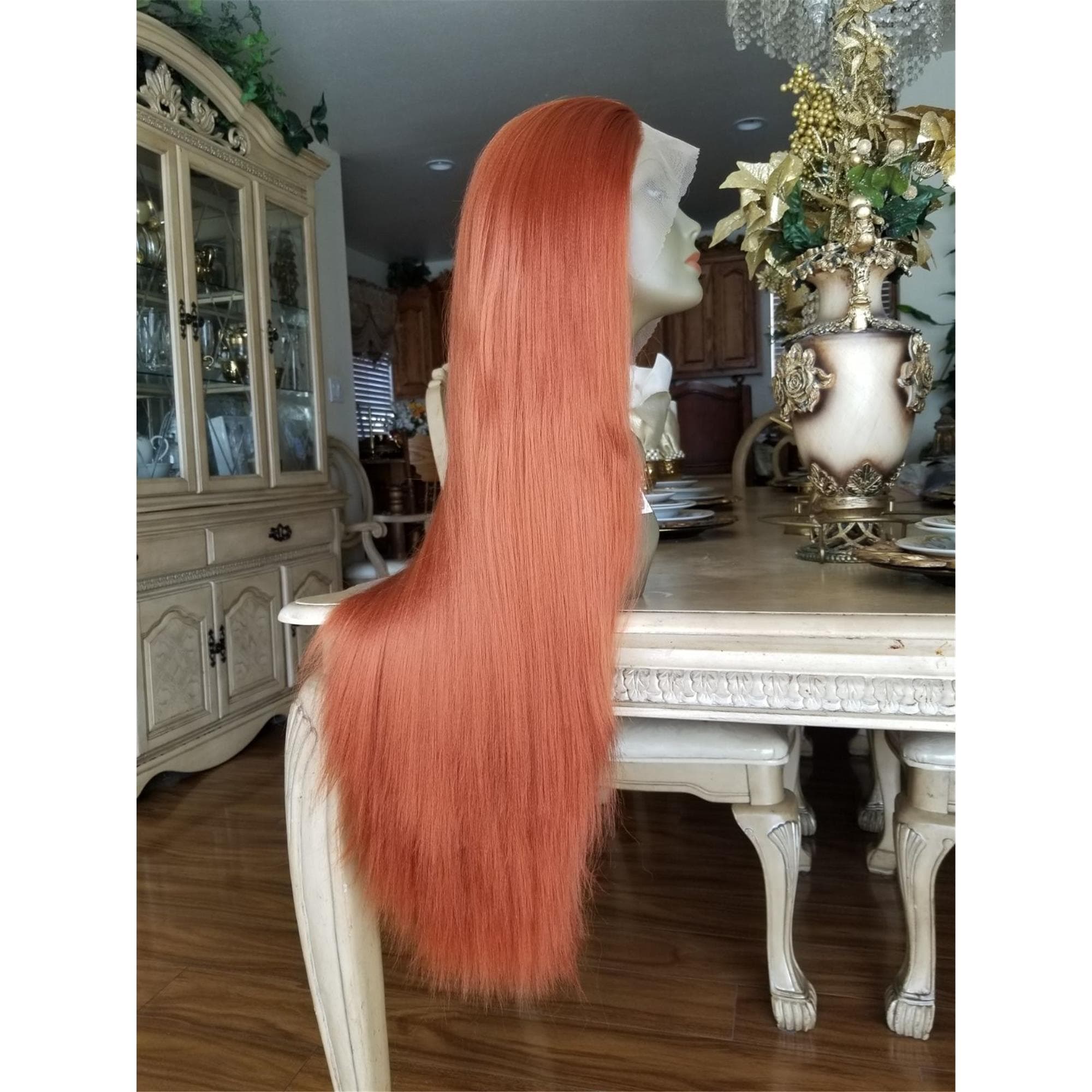 Copper Orange Red Lace Front Wig - Thumbnail 4